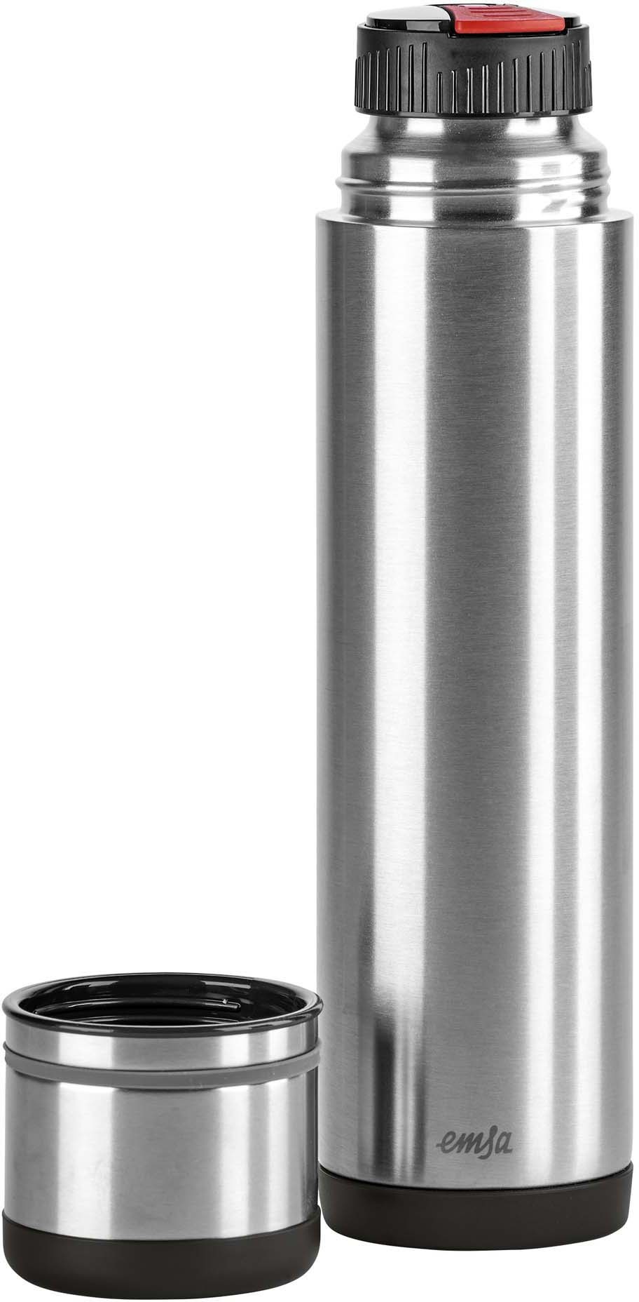 Emsa Isolierflasche "Mobilty" Edelstahl schwarz, SAFE LOC-Verschluss, 100% günstig online kaufen