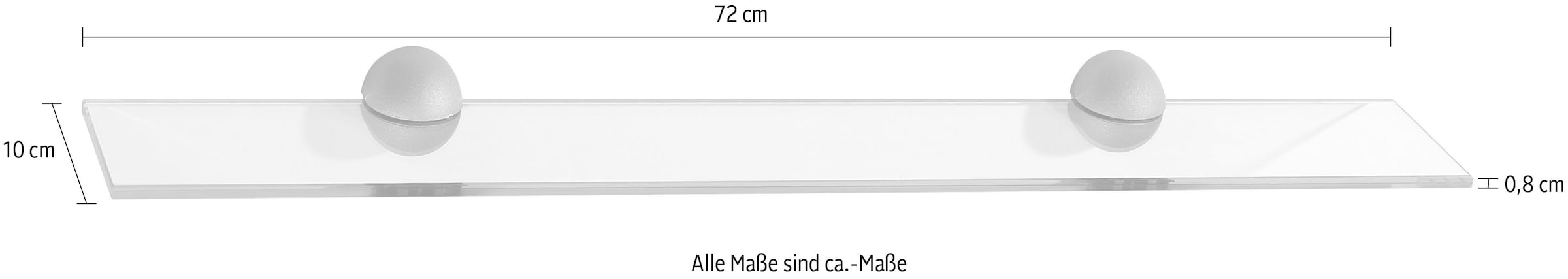 Saphir Ablageelement »Quickset 955 stiklinė lentyna dėl Wand 72 cm breit« ir Pririšamas laikiklis lentyna iš Iš stiklo Lentyna