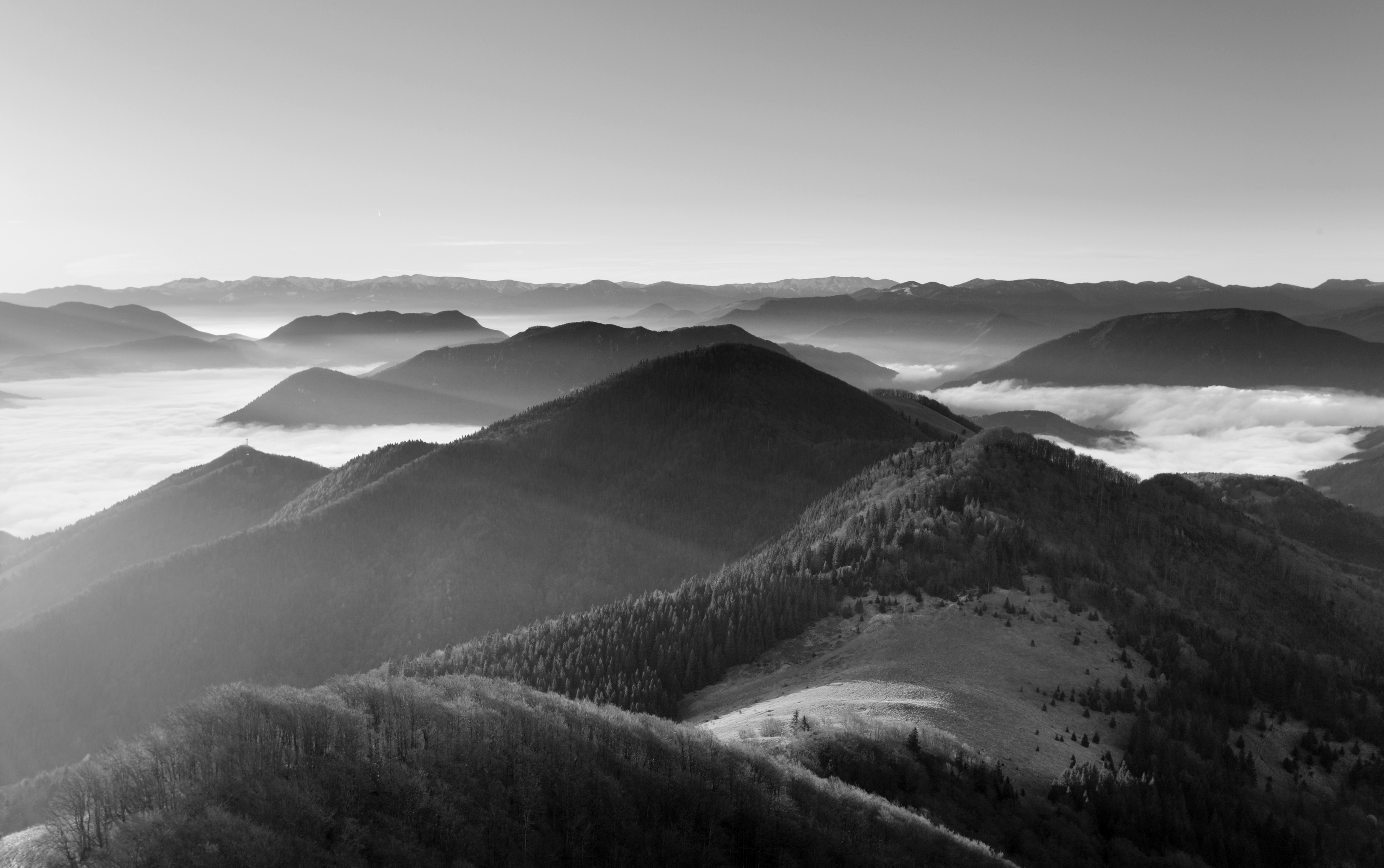 Papermoon Fototapete "Landschaft Schwarz & Weiß"