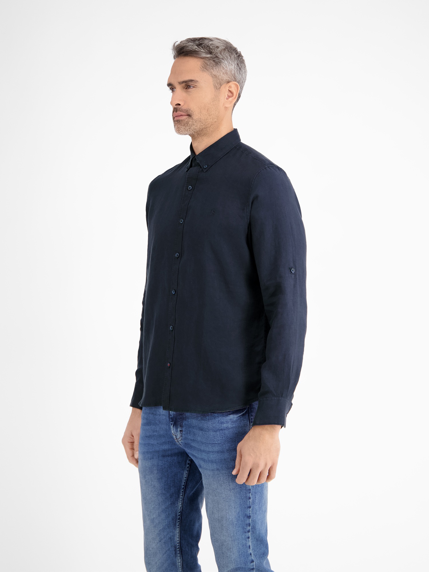 Thumbnail - LERROS Langarmhemd "LERROS Herrenhemd in Leinen-Baumwoll-Blend"