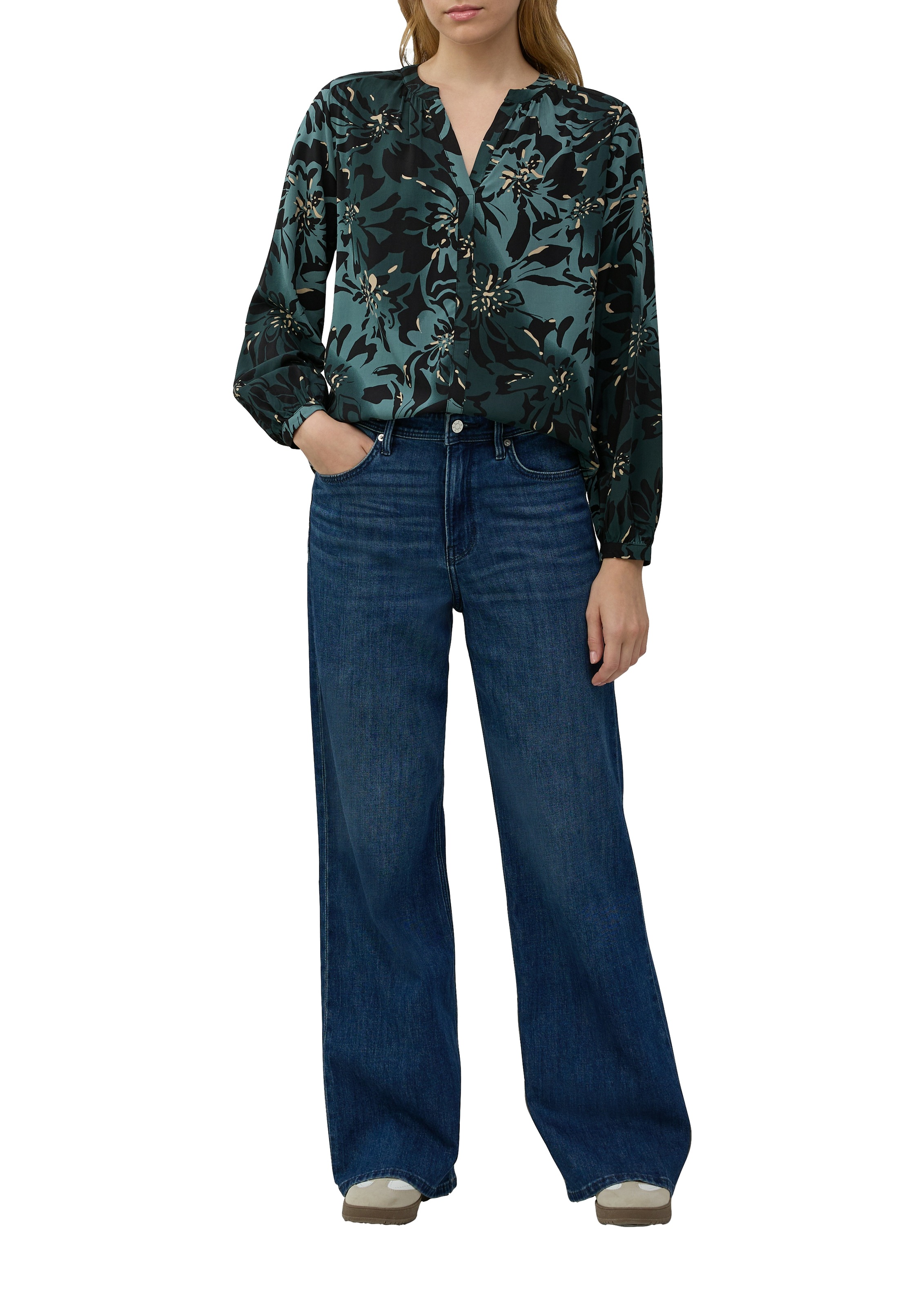 s.Oliver Klassische Bluse, mit All-Over Print günstig online kaufen