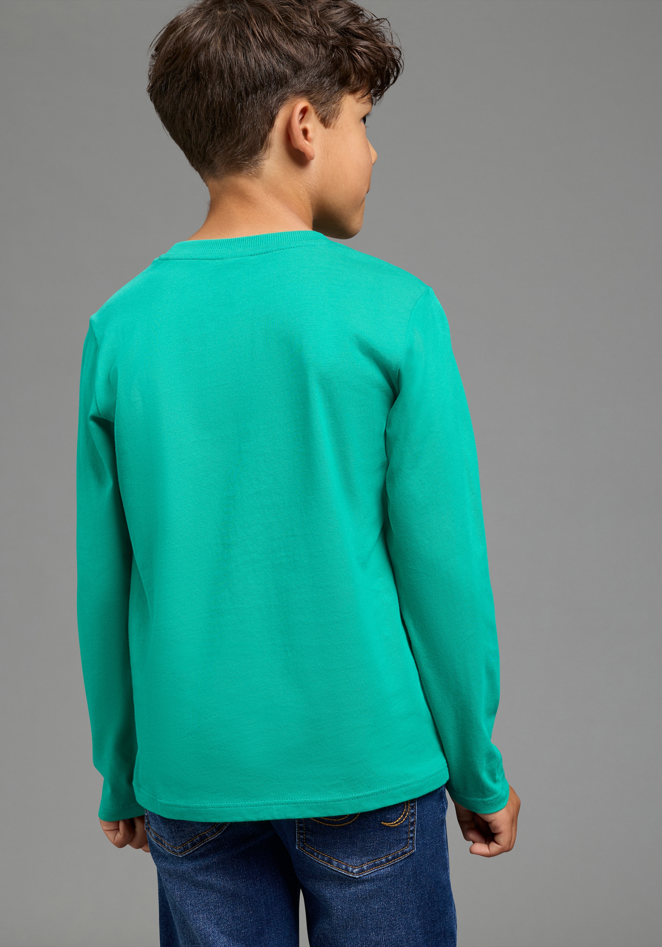 Scout Langarmshirt »3er Packung Shirt mit Kontrast-Einsätzen« Packung, 3,  3 Shirts, jedes Langarmshirt ein Style für sich