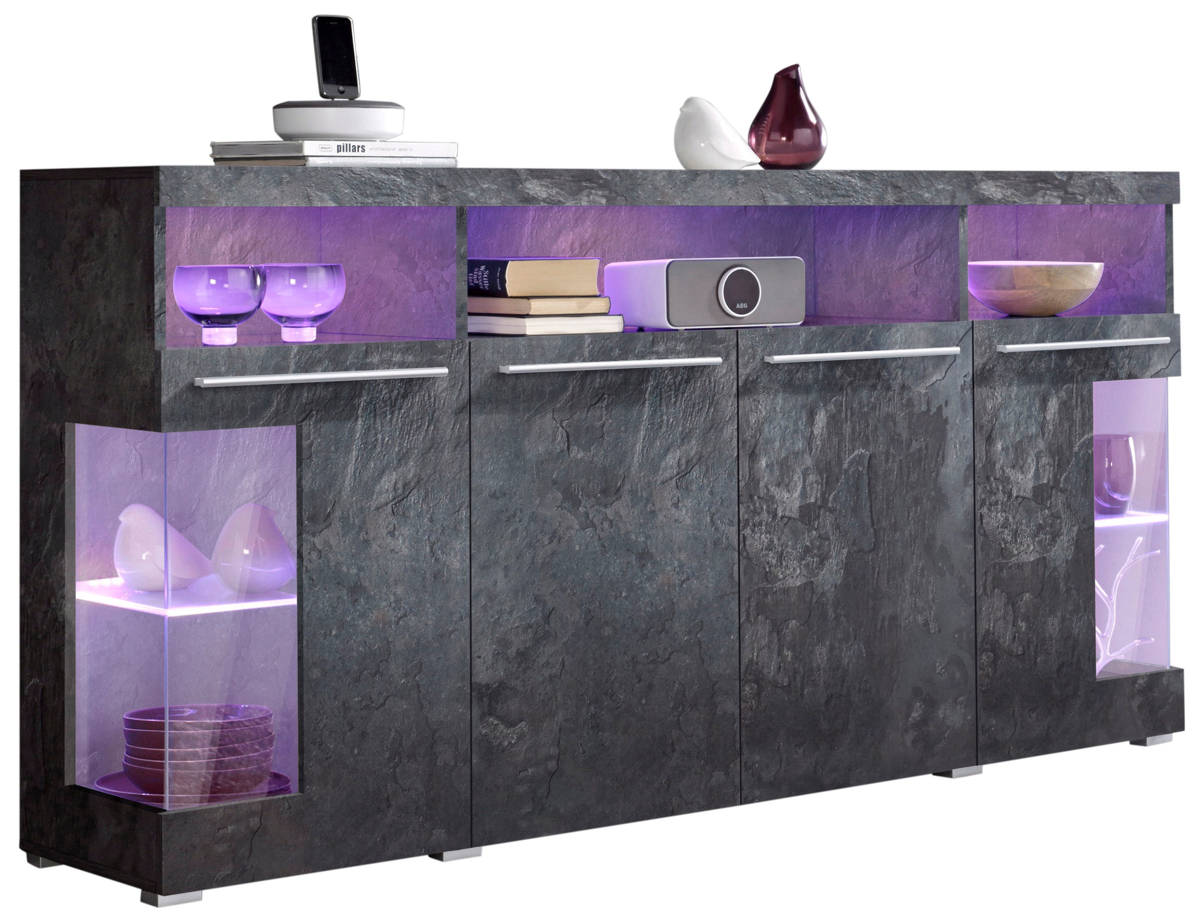 INOSIGN Sideboard "India,Breite 182cm, stilvolle Kommode mit Glastüren", Ko günstig online kaufen