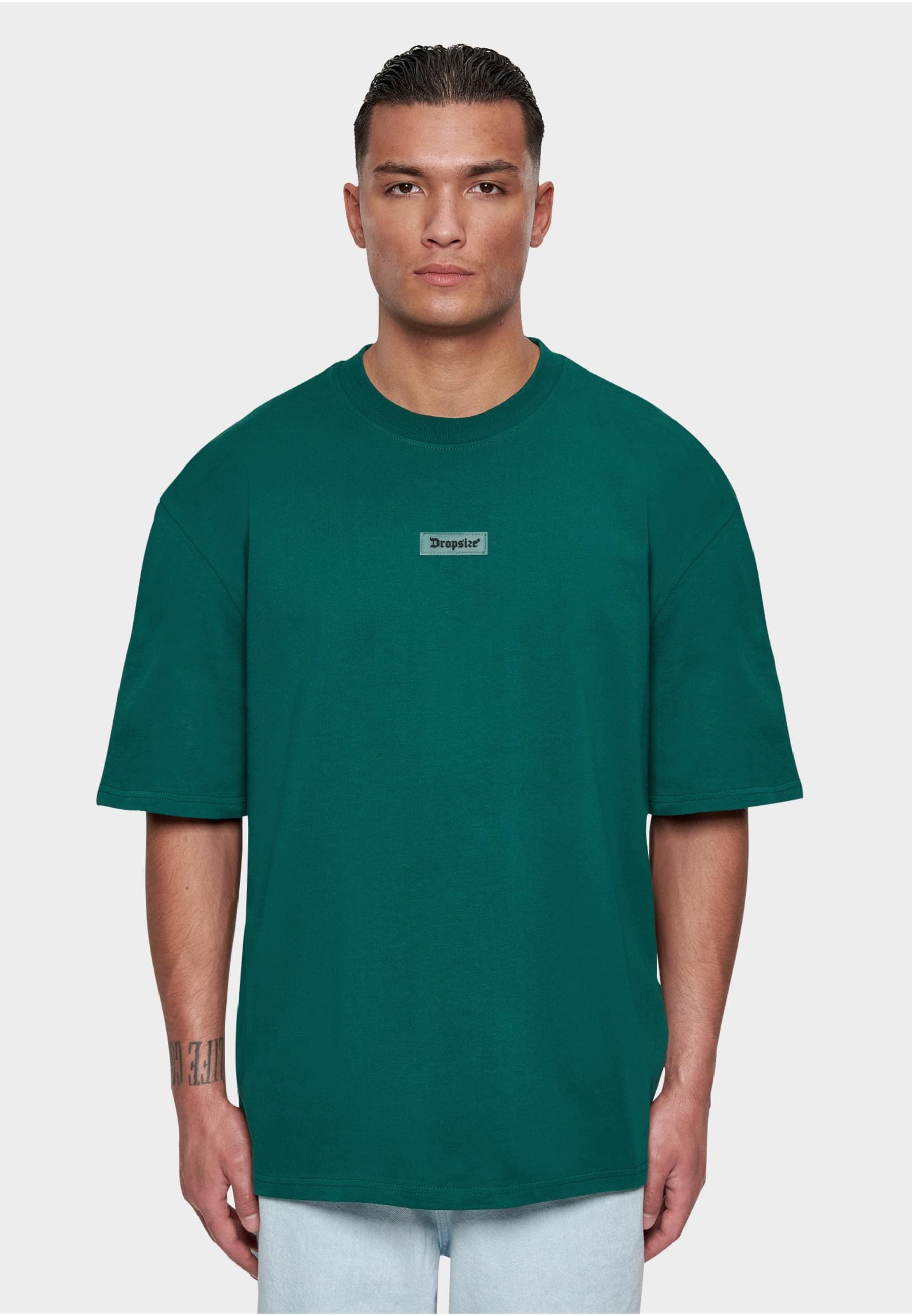 Dropsize T-Shirt »Dropsize Herren Heavy Oversize Front Rubber Patch T-Shirt«, (1 tlg.)