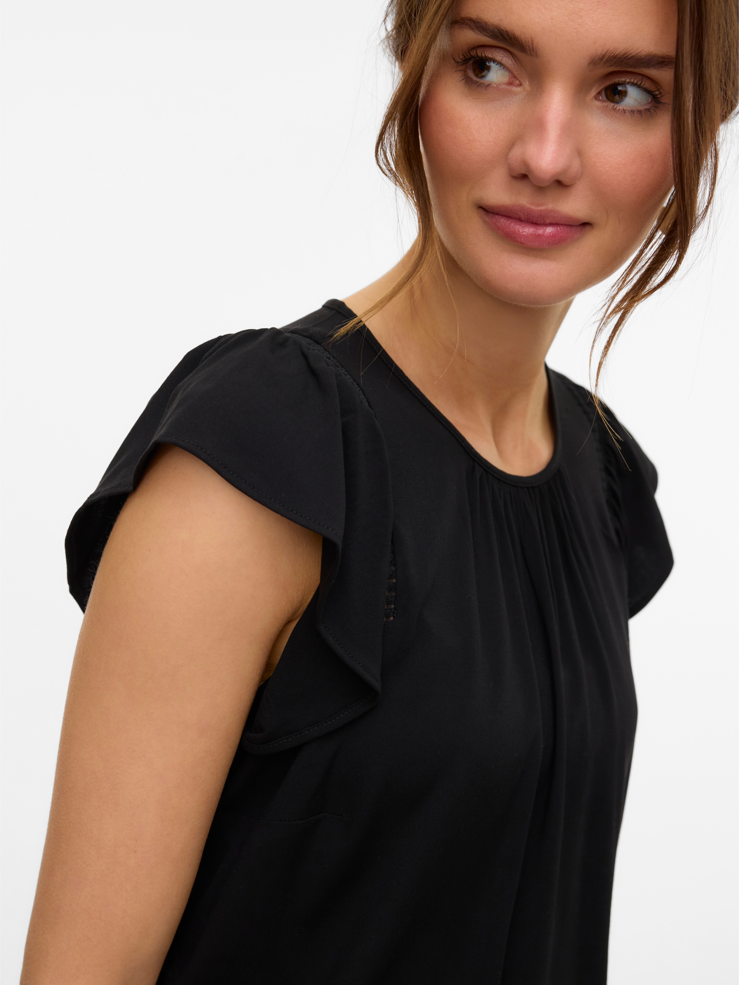 Vero Moda Kurzarmbluse »VMBELLA SS LACE TOP WVN GA NOOS«