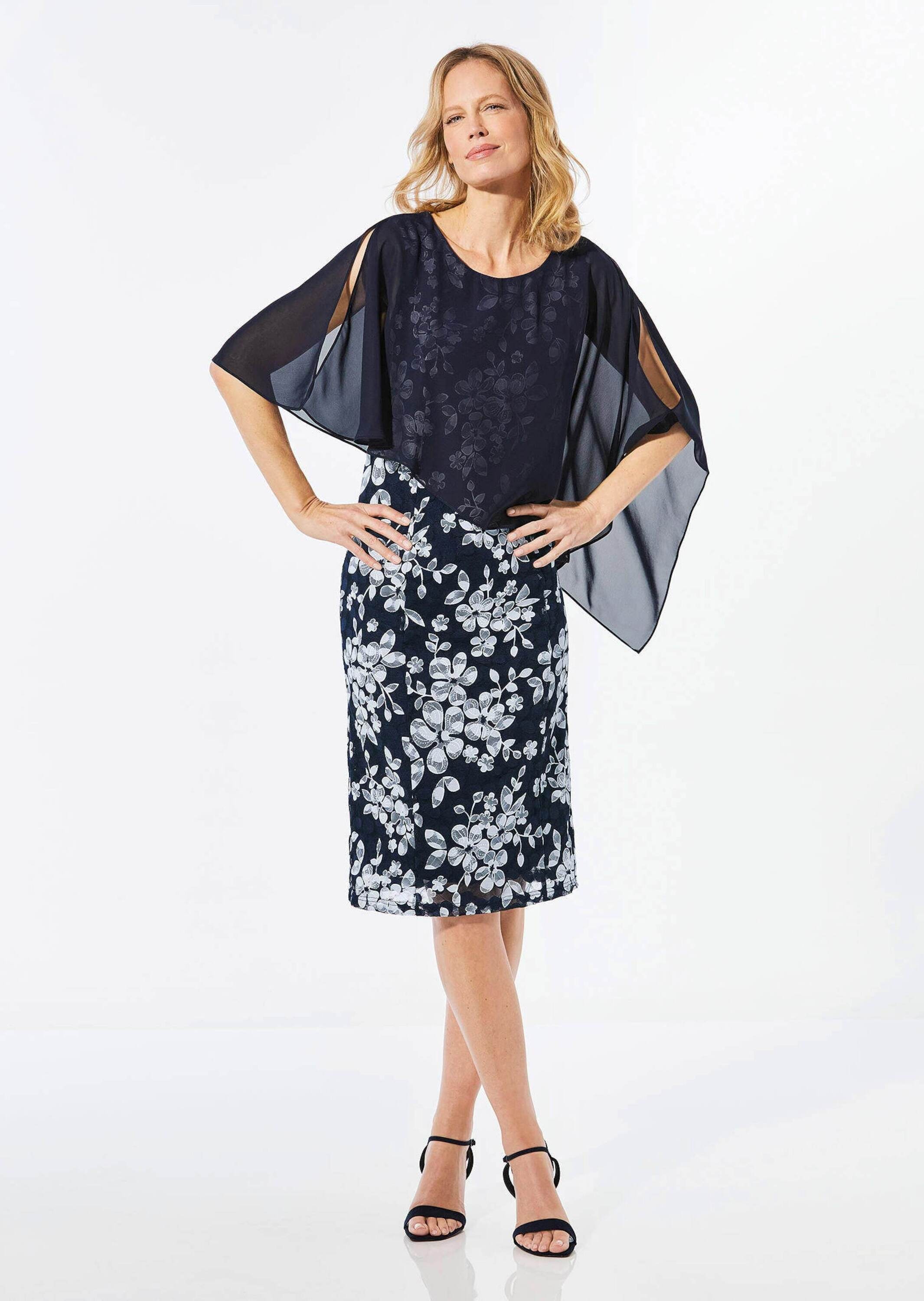 GOLDNER Etuikleid »Kleid aus eleganter Spitze mit Chiffonüberwurf«