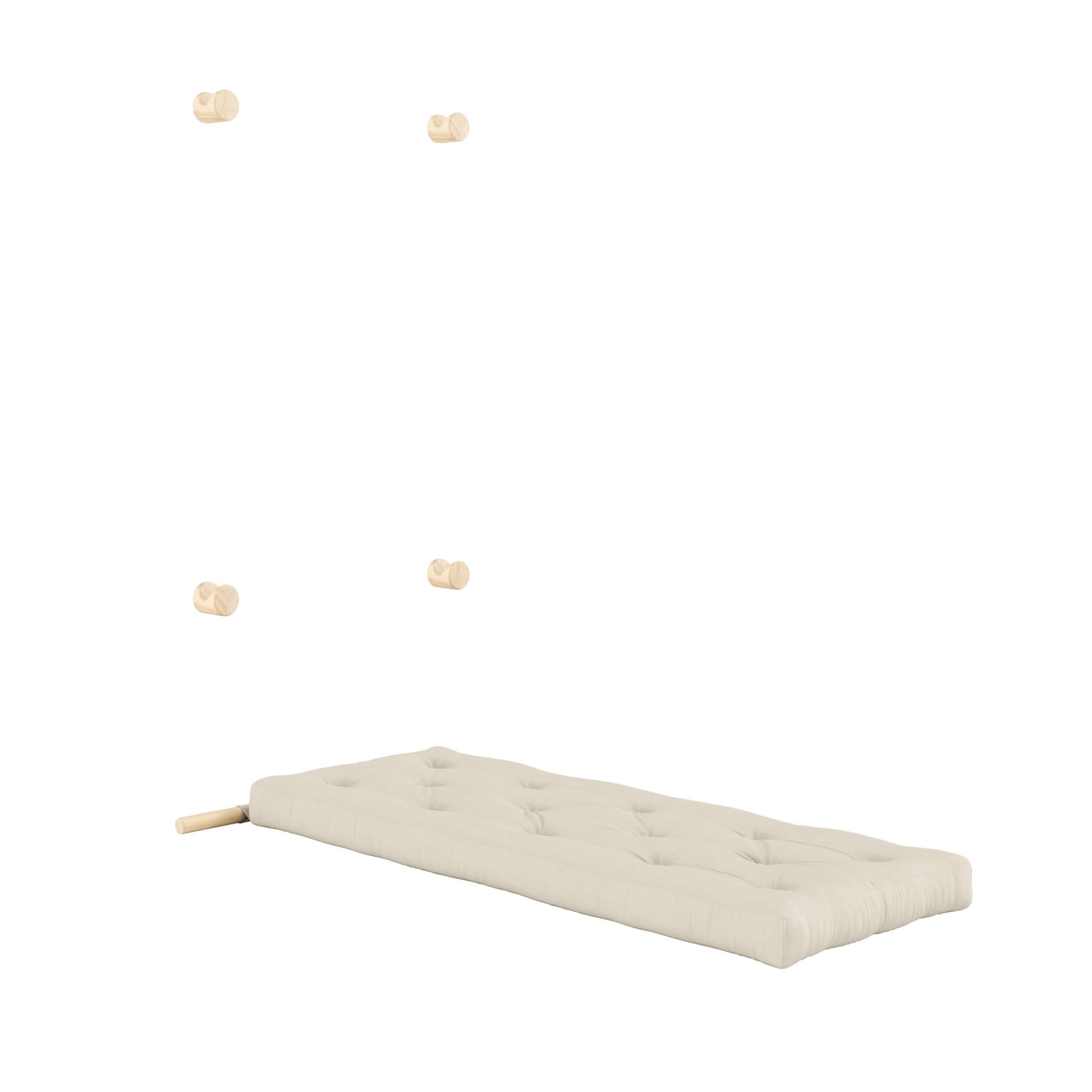 Karup Design Schlafsofa »Hooked Schlafsessel, Sitz- und Schlafplatz, Wandmontiert, platzsparend«, Futonmatratze inkl. Halterungsset aus FSC®-zertifiziertem Massivholz
