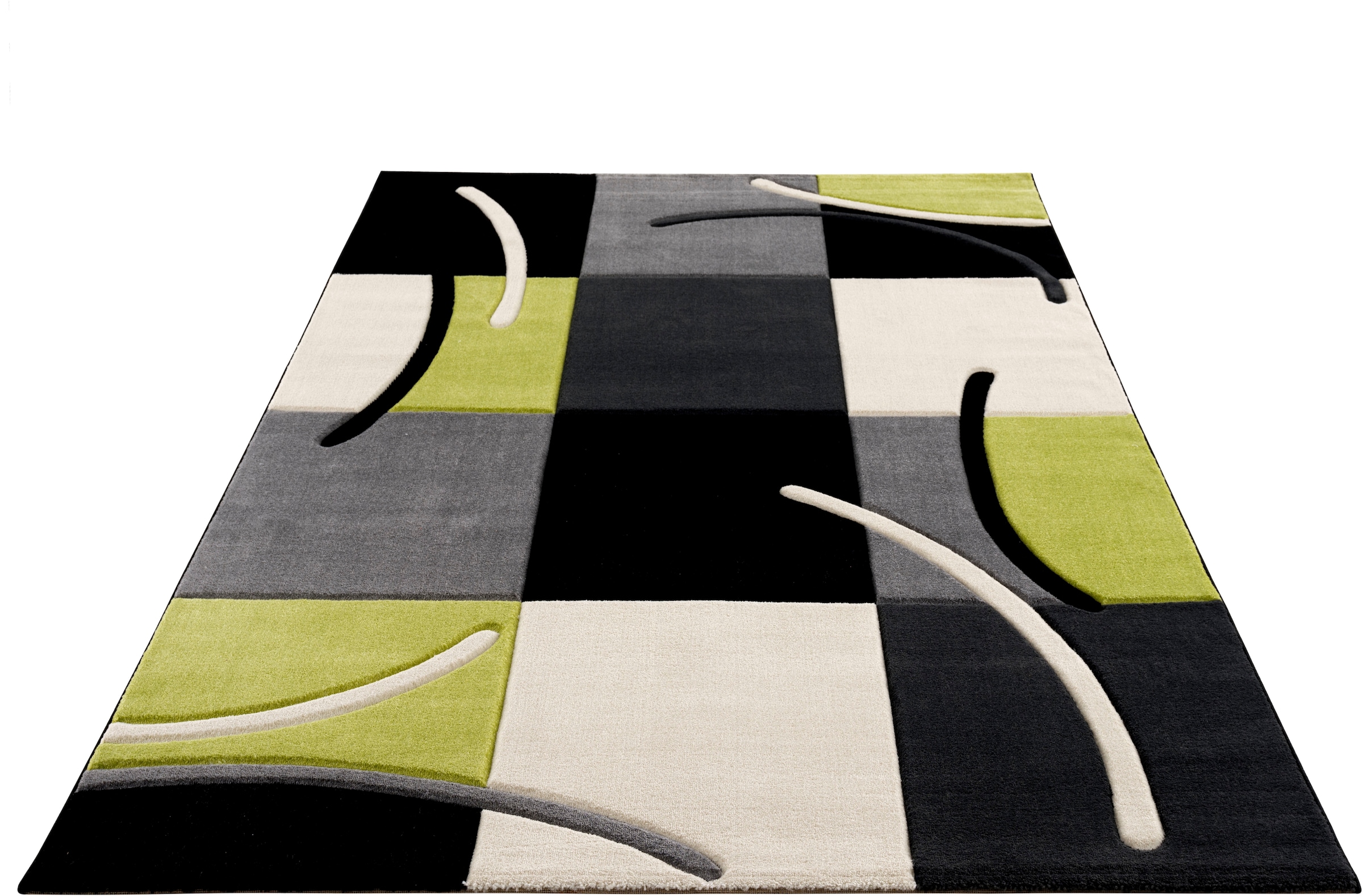 Teppich »Kjer«, rechteckig, mit handgearbeitetem Konturenschnitt im 3D-Design, Kurzflor
