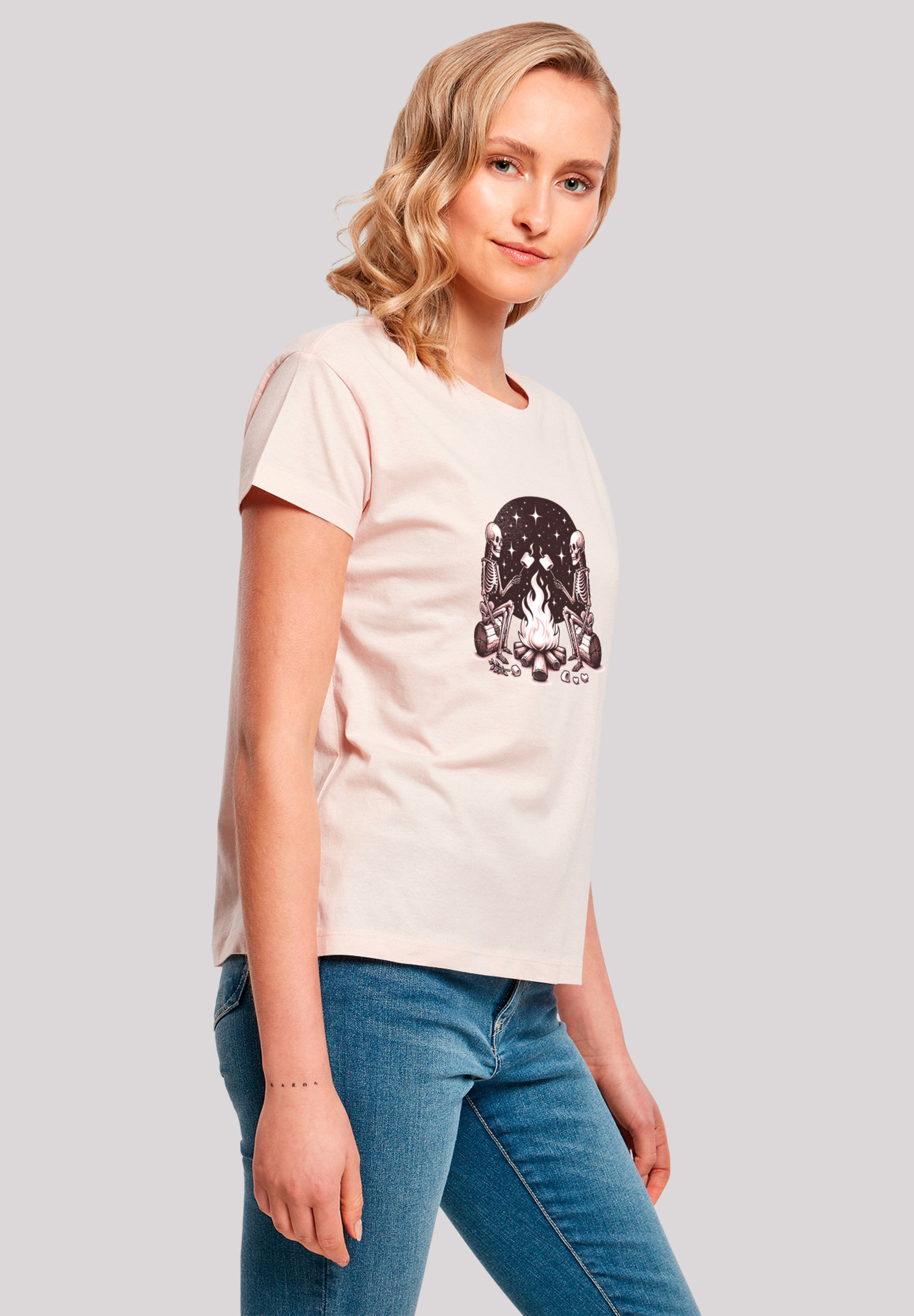 F4NT4STIC T-Shirt »Skelette Lagerfeuer Marshmallow«, Premium Qualität