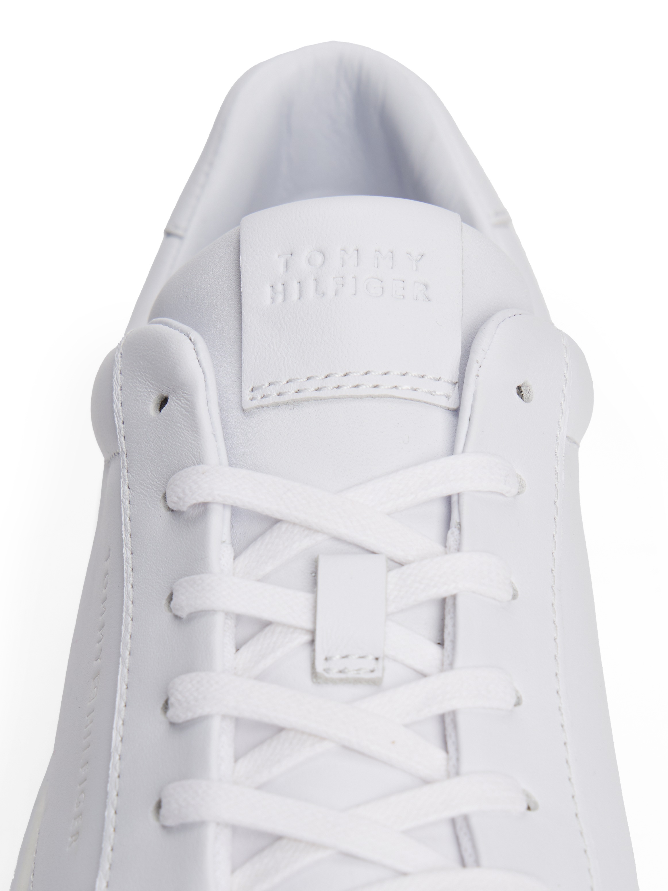 Tommy Hilfiger Sneaker »PREMIUM DRESS CUPSOLE LTH«, Freizeitschuh, Halbschuh, Schnürer mit Flaggen-Emblem an der Ferse