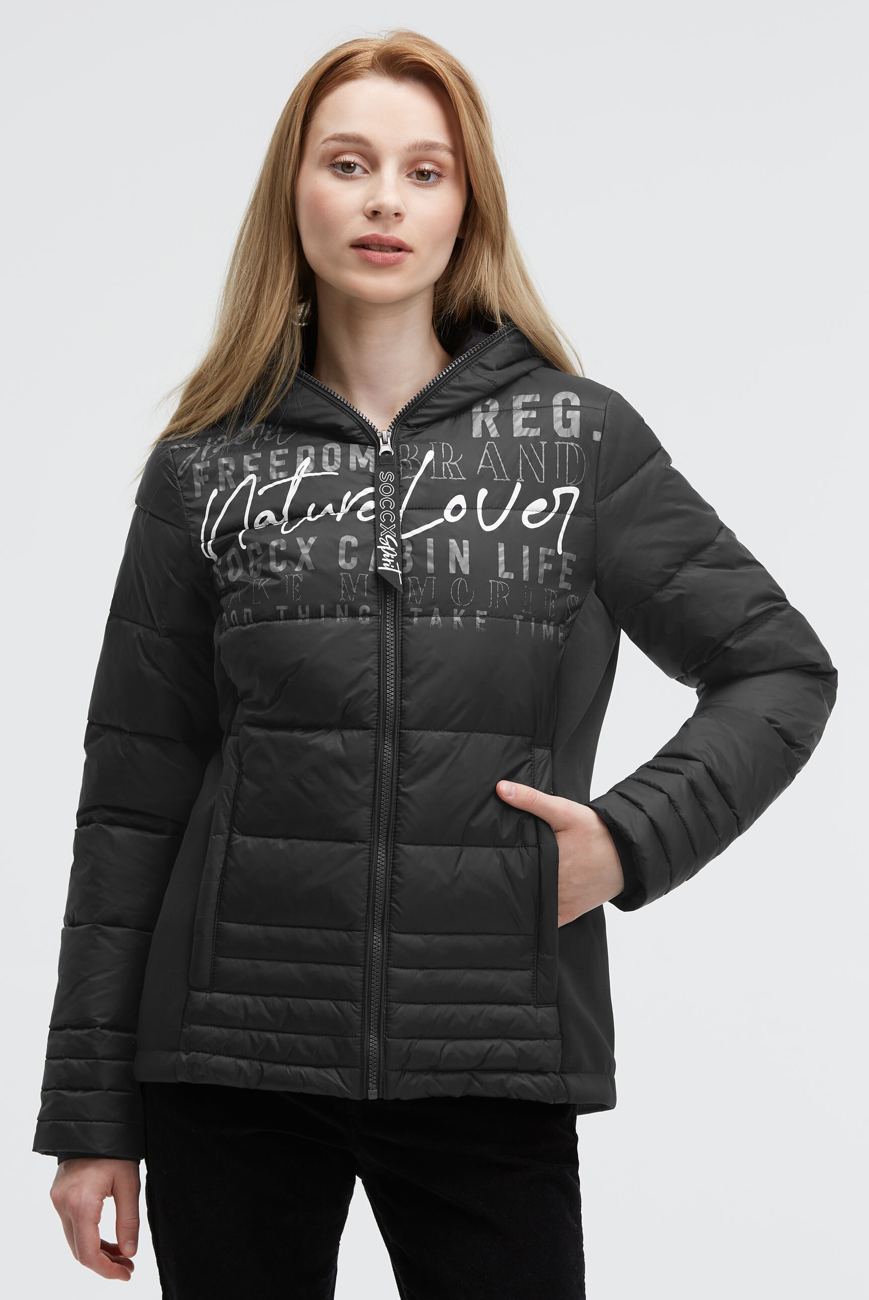 SOCCX Winterjacke mit Kapuze mit Windbreaker-Bündchen günstig online kaufen
