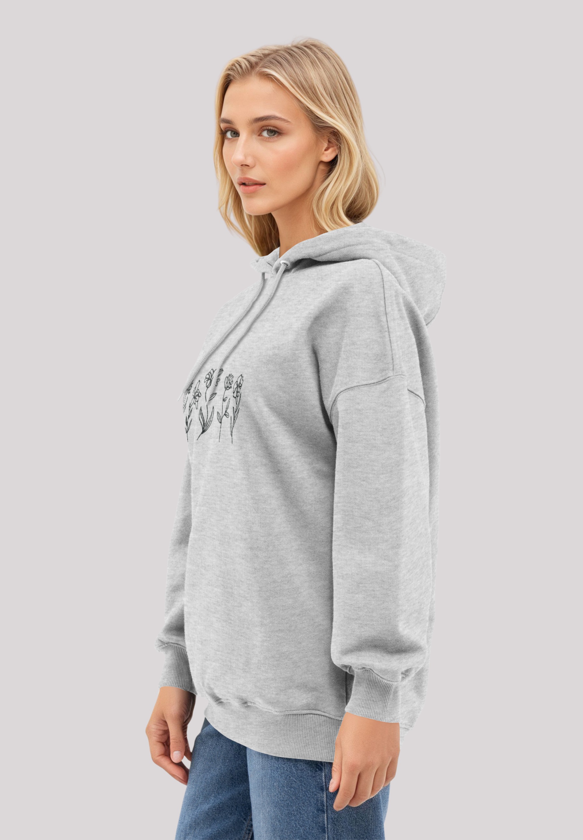 F4NT4STIC Kapuzenpullover »Wildflower Minimalistic Bestickt«, Premium Qualität
