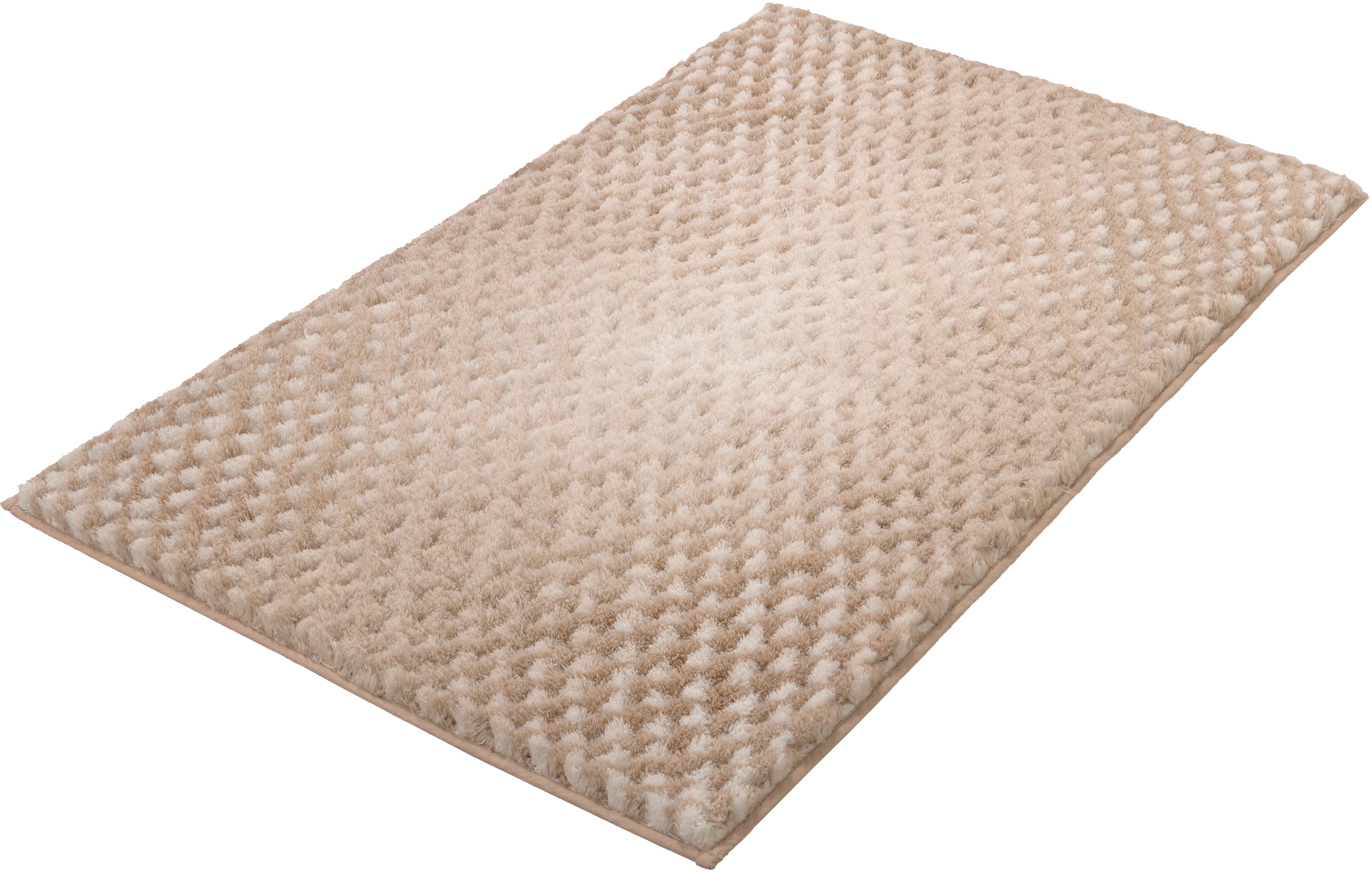 Kleine Wolke "Cory, Badvorleger, Badezimmer Teppich" Höhe 24 mm rutschhemmend beschichtet fußbodenheizungsgeeignet Badteppich, modischer Farbverlauf, Hoch-Tief Effekt, waschbar