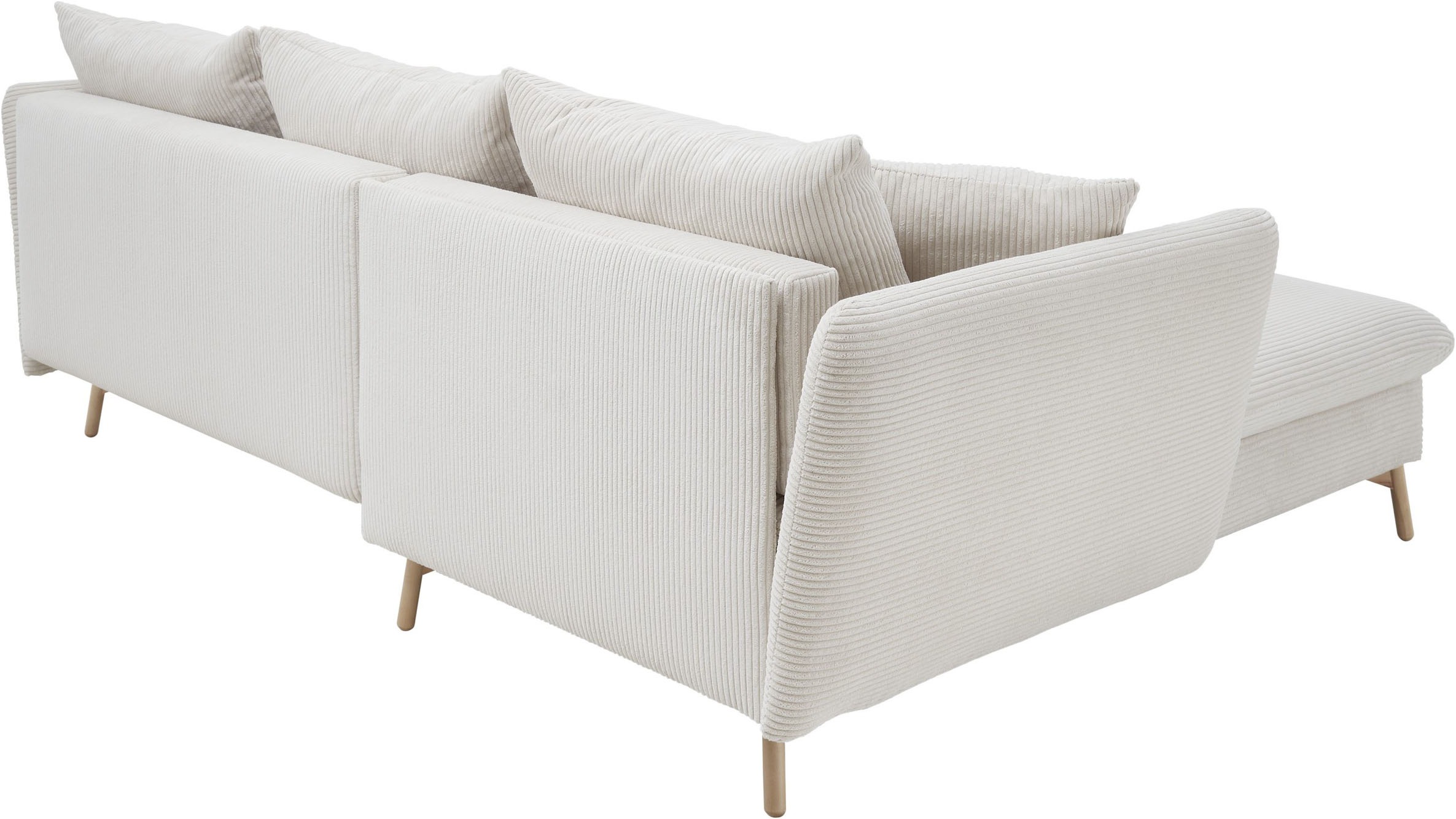 andas Ecksofa »MERLE, 258 cm, L-Form, traumhafter Cord,«, mit Bettfunktion und Bettkasten, Liegefläche 224 x 139