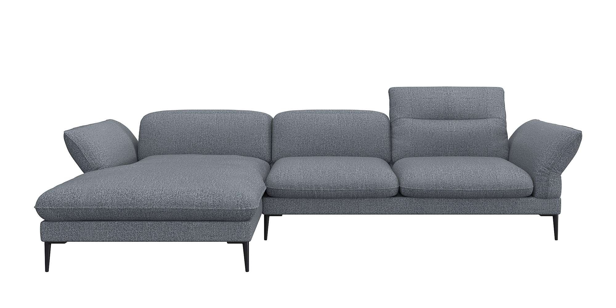 FLEXLUX Ecksofa »Salino, Funktionssofa mit Recamiere, Relaxsofa, Ecksofa«, Sofa mit Arm- und Kopfteil-Verstellungen, Kaltschaum & Stahl-Wellen