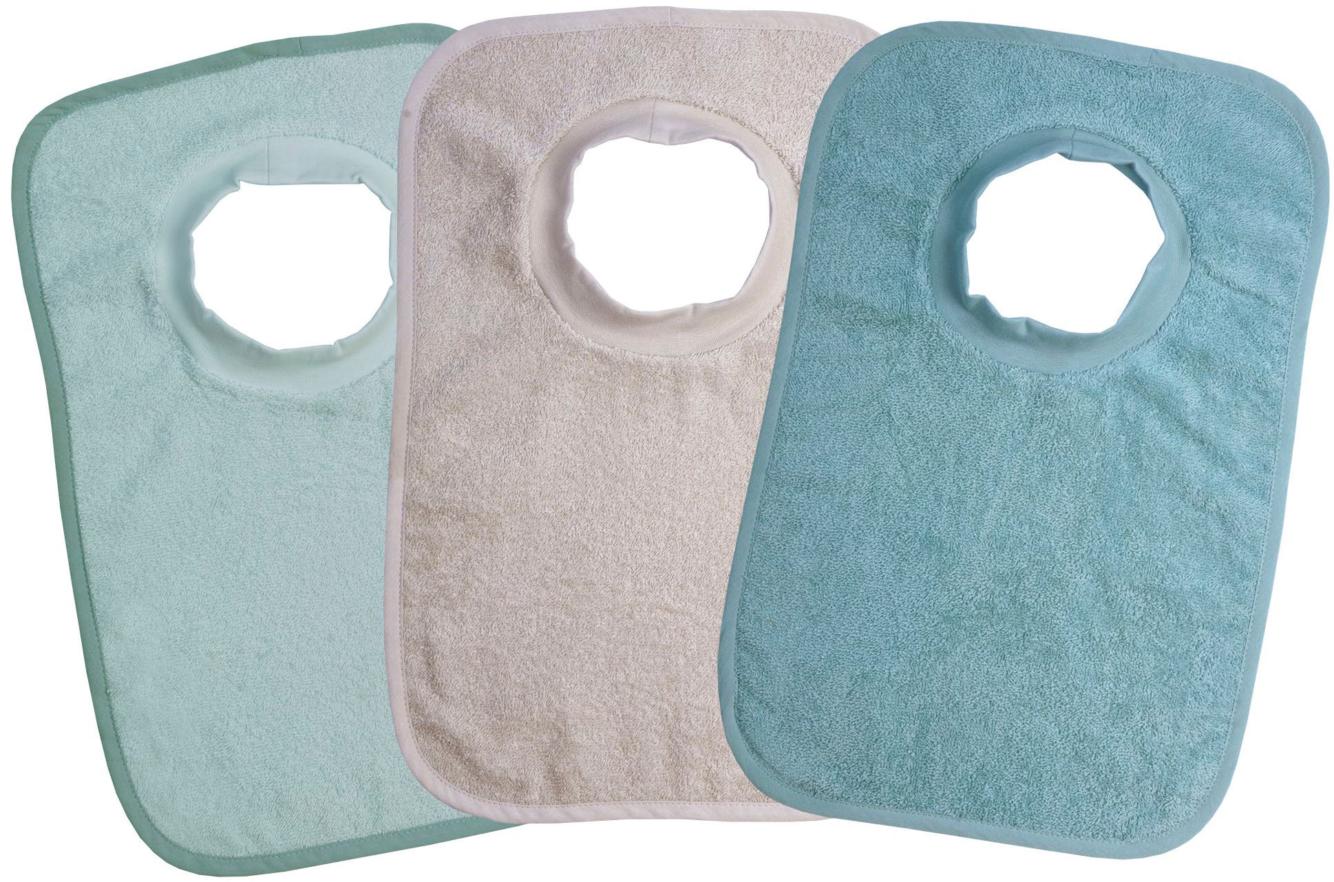 WÖRNER Baby Lätzchen "Riesen-Schlupflatz 3er Pack"mint, greige, Baumwolle, Lätzchen, maschinenwaschbar, trocknergeeignet