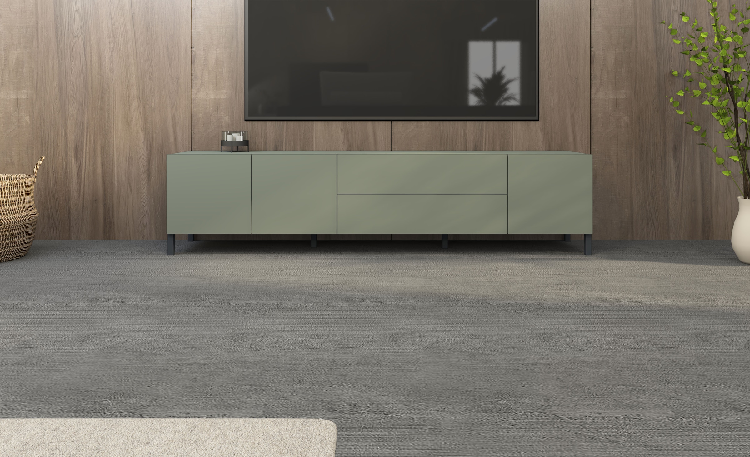 borchardt Möbel "Sophia, Tv-Schrank Breite 190 cm" Metallfüße, grifflose Optik