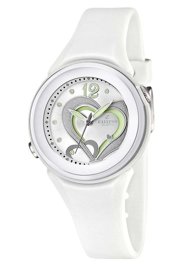 CALYPSO WATCHES Quarzuhr »K5576/1«, Armbanduhr, Damenuhr, mit Herzmotiv, bis 10 bar wasserdicht