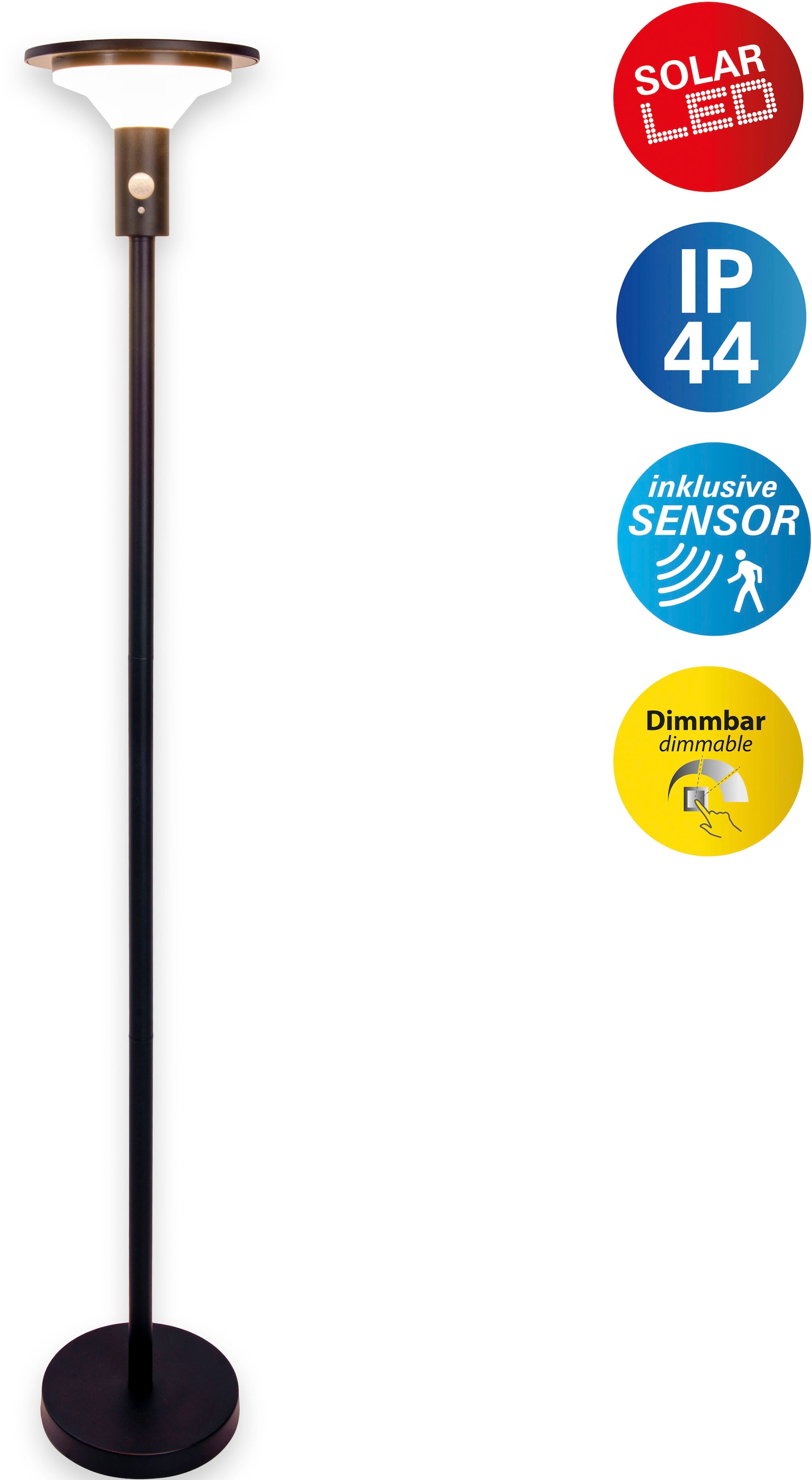 näve LED Solarleuchte "Nora" LED-Modul 1 Stk. Warmweiß inkl. Bewegungsmelde günstig online kaufen