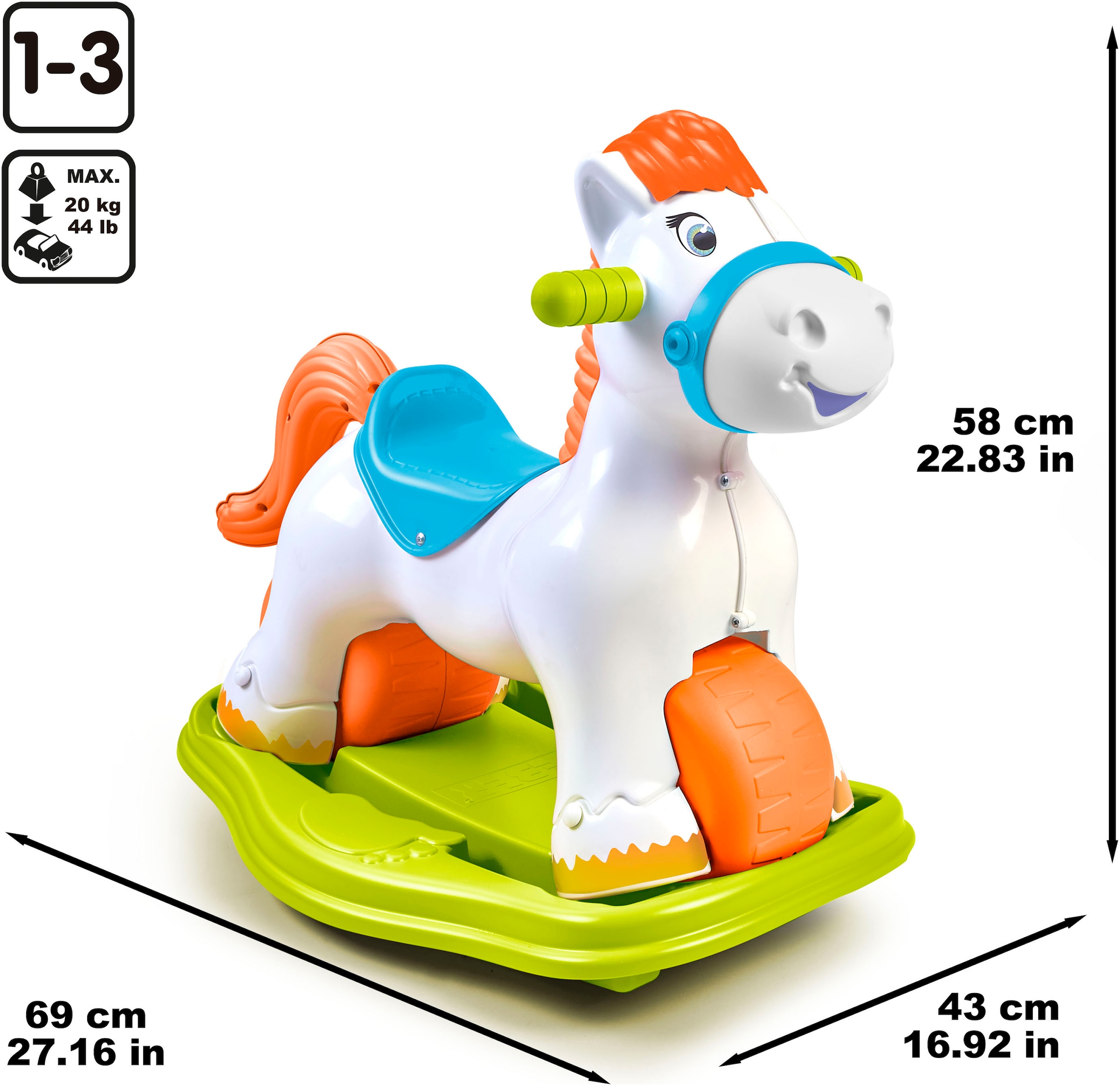 Feber® Schaukelpferd »Ponyferber 2in1«, mit Licht- und Soundeffekt; Made in Europe