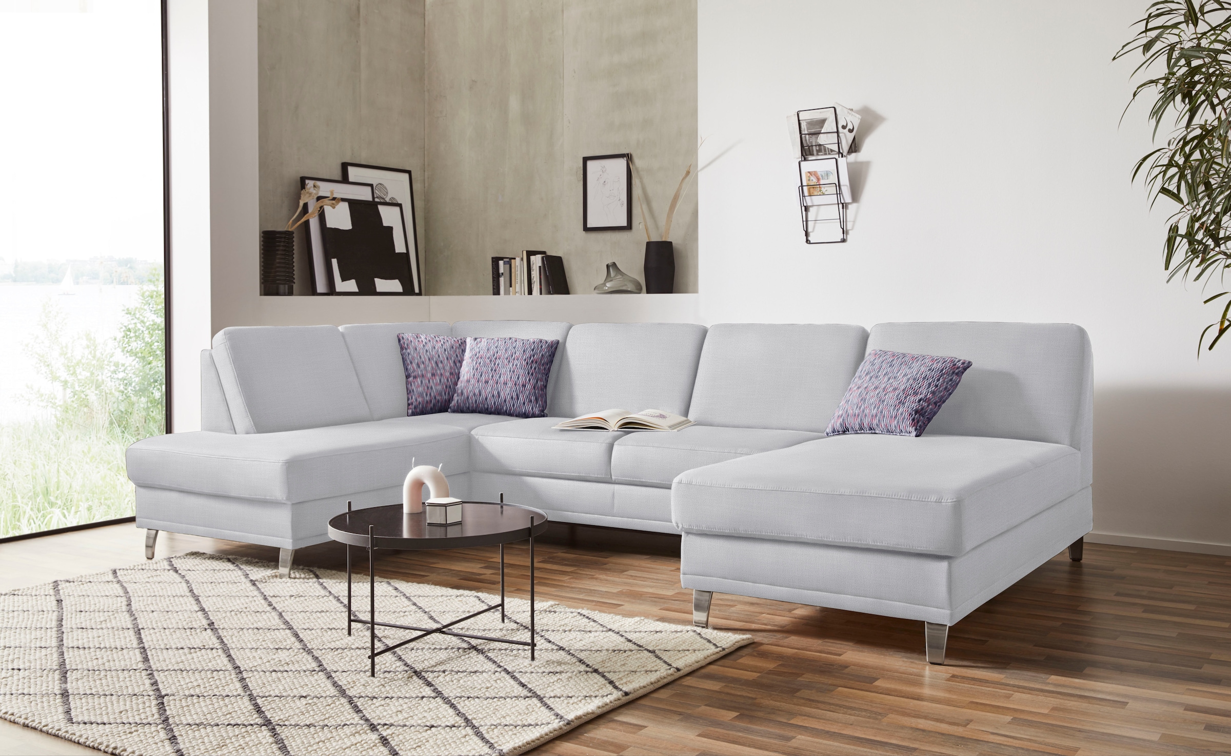 sit&more Wohnlandschaft "Clio U-Form" wahlweise mit Schlaffunktion und Bettkasten, inklusive Federkern