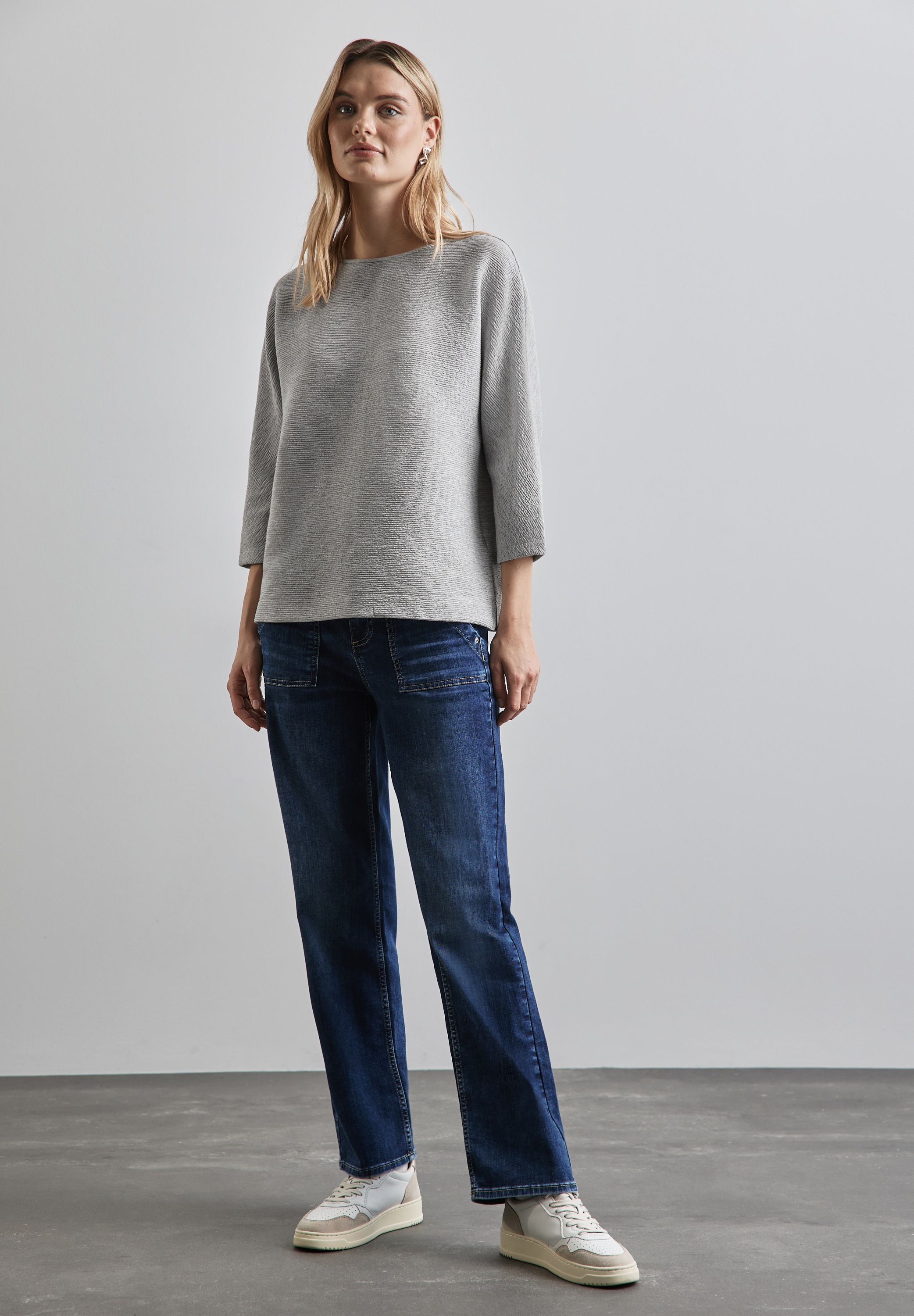 STREET ONE 3/4-Arm-Shirt, mit U-Boot-Ausschnitt
