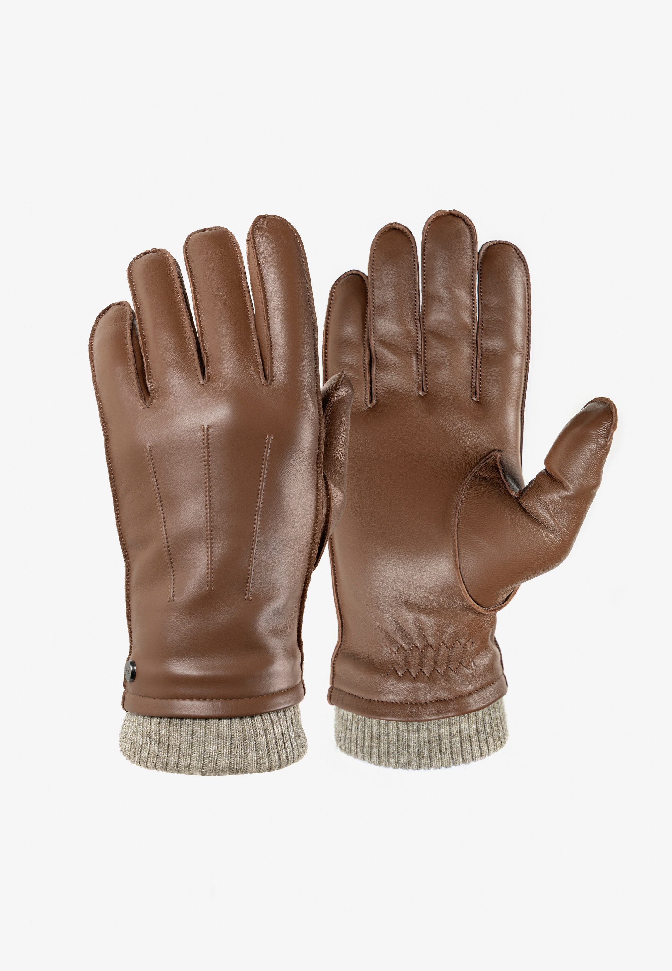 PEARLWOOD Lederhandschuhe "JACKSON", (1 Paar), Strickbündchen, dekorative Z günstig online kaufen
