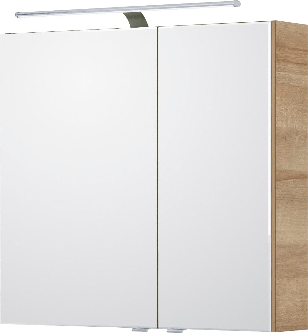 Saphir Spiegelschrank »6005 Sprint Badschrank, 2 Spiegeltüren, 2 Einlegeböden, 75 cm breit«, inkl. LED-Beleuchtung, Türdämpfer, Schalter-/Steckdosenkombination