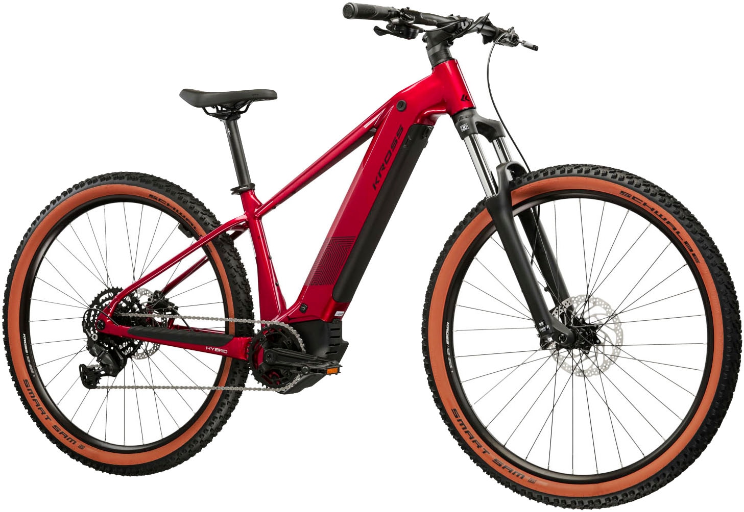 Kross »Influx Hybrid 2.0 16,7Ah / 600 Wh 29 Zoll rot 9 Gänge 2026« 9 Gang Shimano CUES U4000 Schaltwerk Kettenschaltung Mittelmotor 250 W