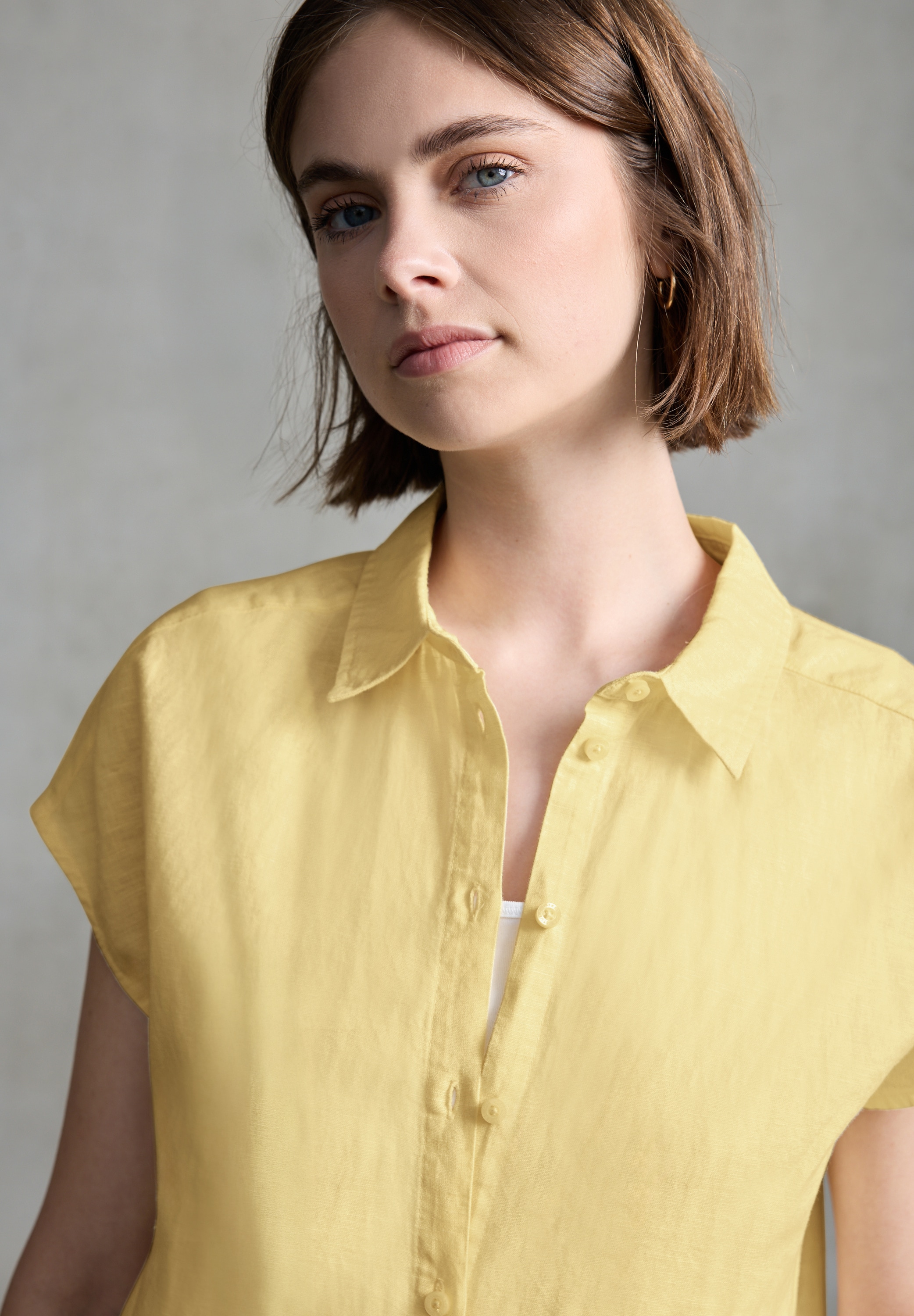 STREET ONE STUDIO Kurzarmbluse mit Elastiksaum