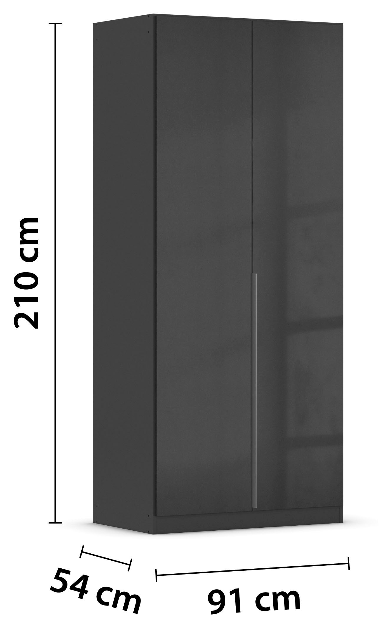 rauch Drehtürenschrank »Kleiderschrank Schrank Garderobe AGORDO TOPSELLER Schlafzimmer«, (in zwei Griff-Farben mit Dekor- oder Hochglanzfront), durchdachte Innenausstattung, in 6 Breiten und 2 Höhen MADE IN GERMANY