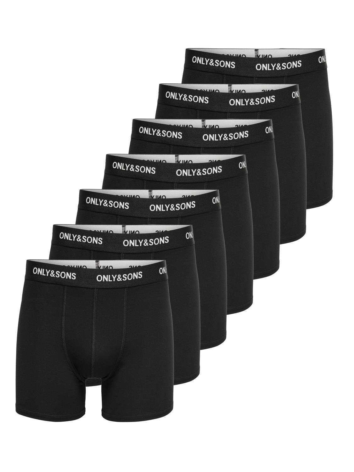 ONLY & SONS Trunk "ONSFITZ SOLID BLACK TRUNK 7-PACK NOOS", (Packung, 7 St.)