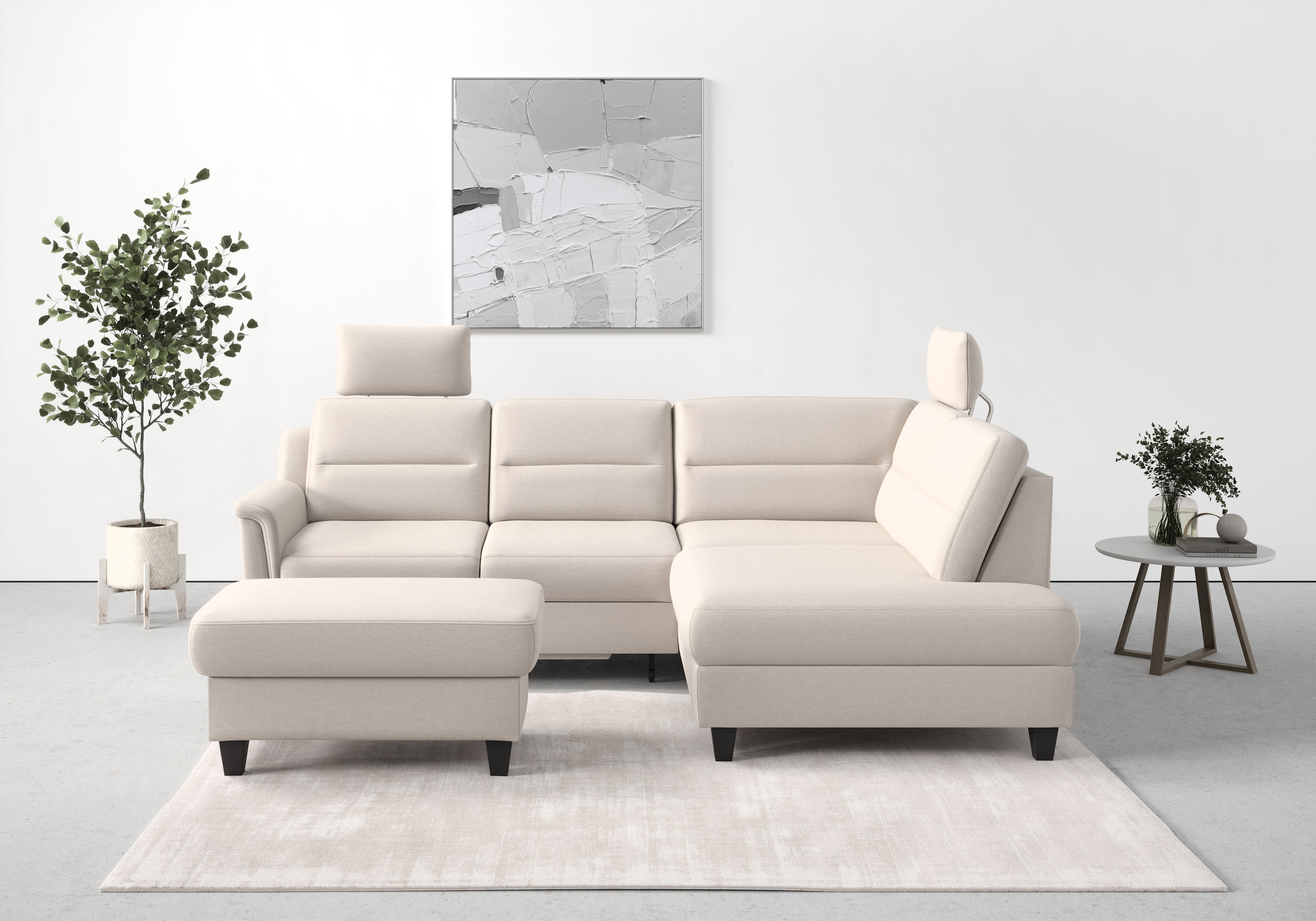 sit&more Ecksofa "Farö L-Form" inklusive Federkern, wahlweise mit Schlaffunktion und Bettkasten