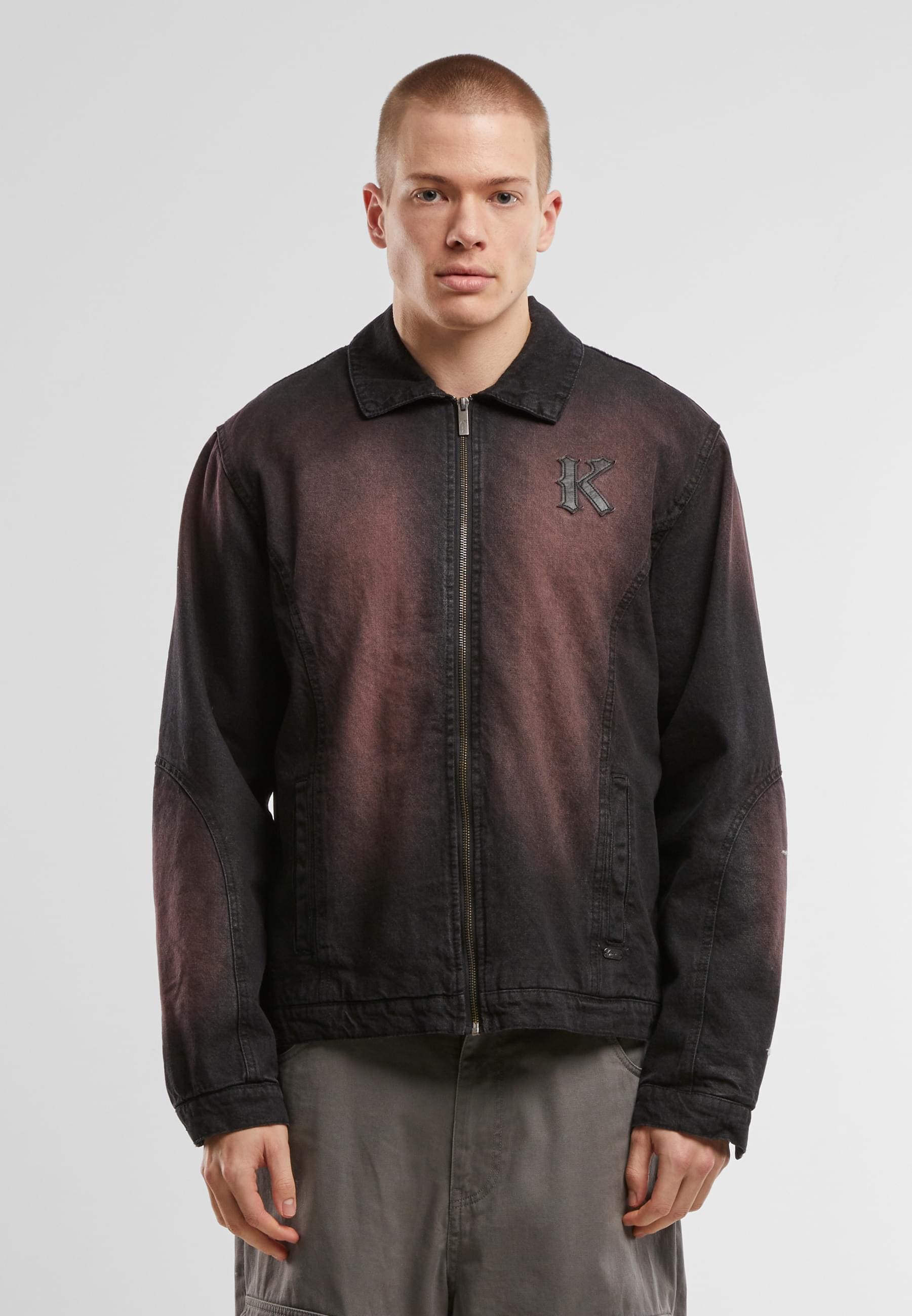 Karl Kani Allwetterjacke »Karl Kani KK Patch Color Spray Denim Jacket«, (1 St.), ohne Kapuze
