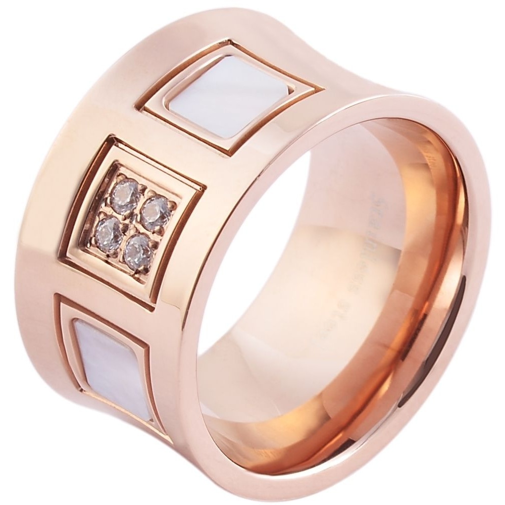 ADELIA ́S Damen Fingerring "Damen Ring aus Edelstahl", 62, Edelstahlgold, Edelstahl, Fingerringe
