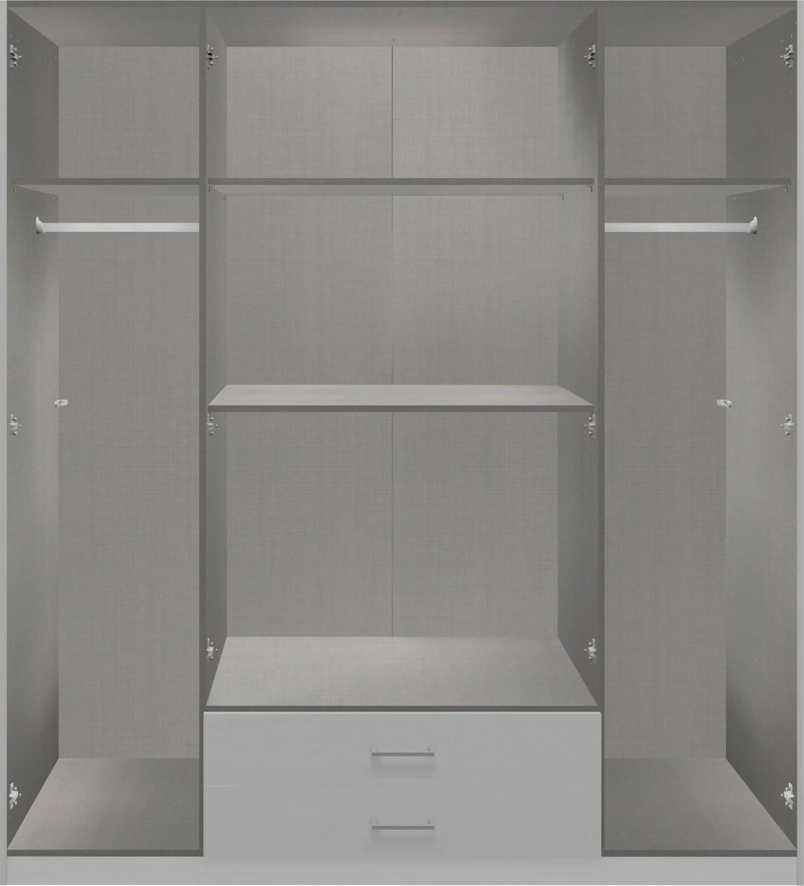 Wimex Kleiderschrank »Fulda, 135 oder 180/58/199cm, 2 Schubladen, Made in Germany«, (mit Kranzleiste), besonderer Look durch Multiplex Optik, mit oder ohne Glasauflage