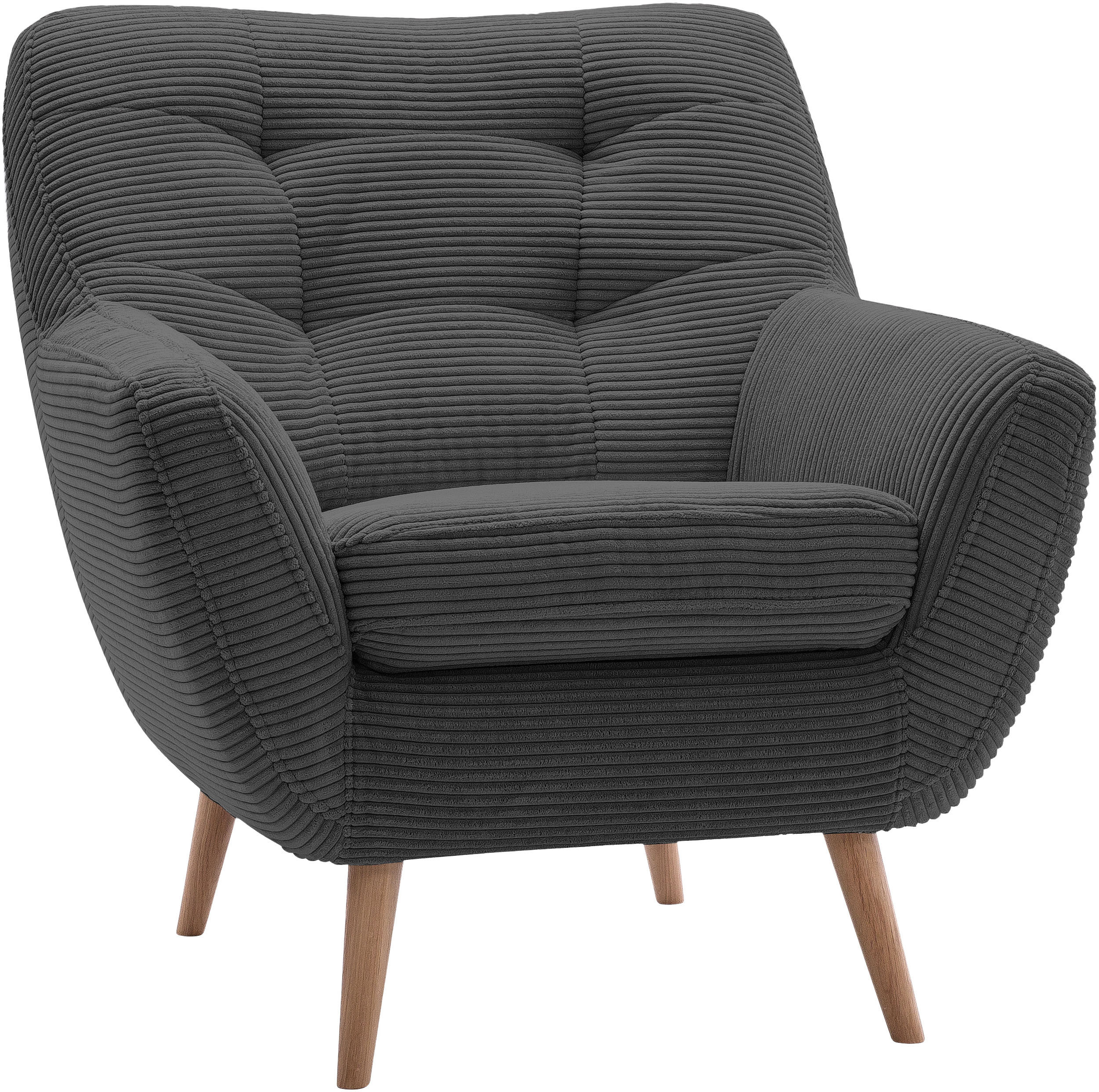 Thumbnail - exxpo - sofa fashion Sessel "Scandi, Loungesessel mit tollem Sitzkomfort, hochwertige Polsterung" bequem, hohe Holzfüße
