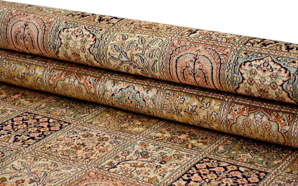 Kayoom Seidenteppich »R.Taj 9604«, rechteckig, 10 mm Höhe, Einzelstück mit Zertifikat, Wohnzimmer