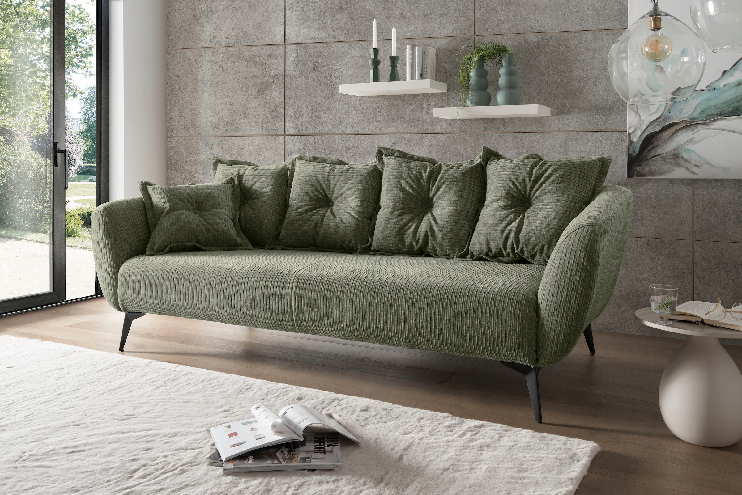Home affaire 3-Sitzer "Baggio Breite 236 cm, modernes Sofa, hoher Fuß, bequ günstig online kaufen