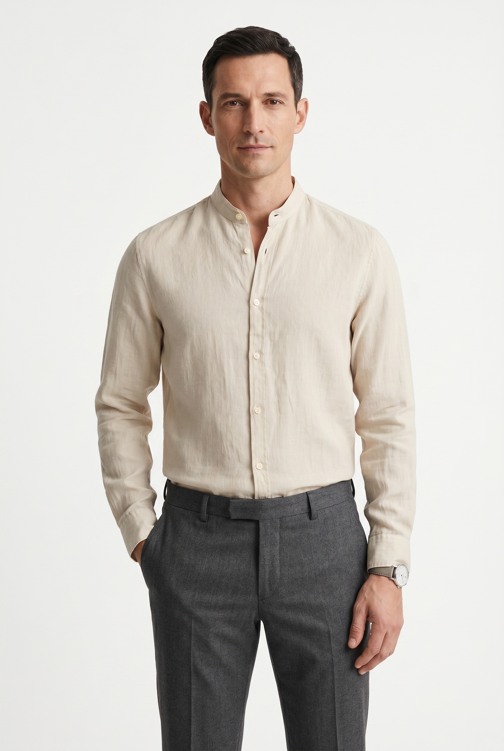 BOSS ORANGE Langarmhemd »Race« mit Stehkragen