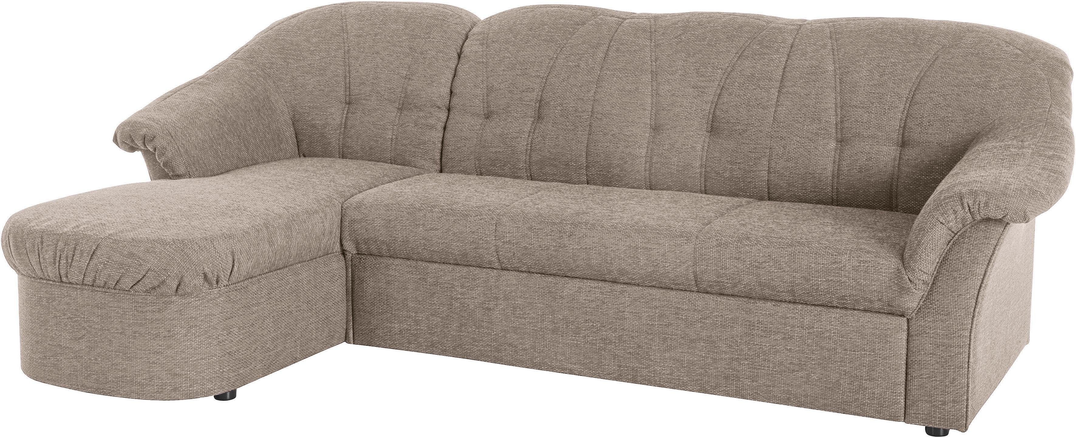 Thumbnail - DOMO collection Ecksofa "Pegnitz, elegante Rückensteppung, kompakte Stellmaße 238/141cm, L-Form", wahlweise mit Bettfunk...