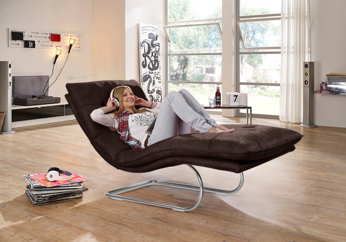Relaxliege W.SCHILLIG "daily dreams", braun (mocca z69), B:75cm H:91cm T:170cm, Longlife Xtra-Leder Z69: Das feinnarbige, gedeckte Softleder Z69 besticht durch seine außergewöhnliche Weichheit im trendigen »Vintage-Look«, Hautstärke 0, 9 - 1, 1 mm, Sofas, 6