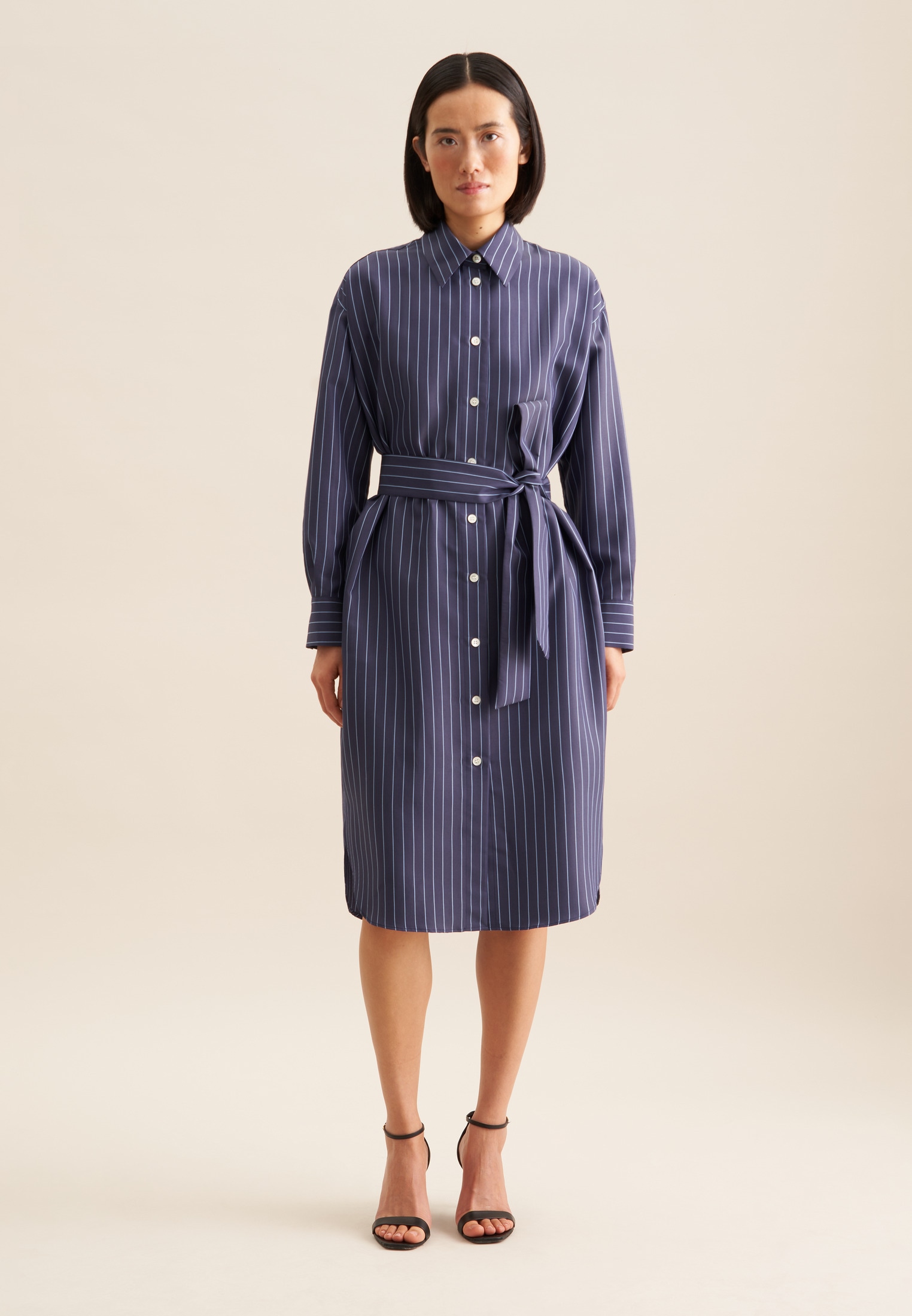 seidensticker Sommerkleid "Schwarze Rose" 1/1 Kragen Streifen günstig online kaufen