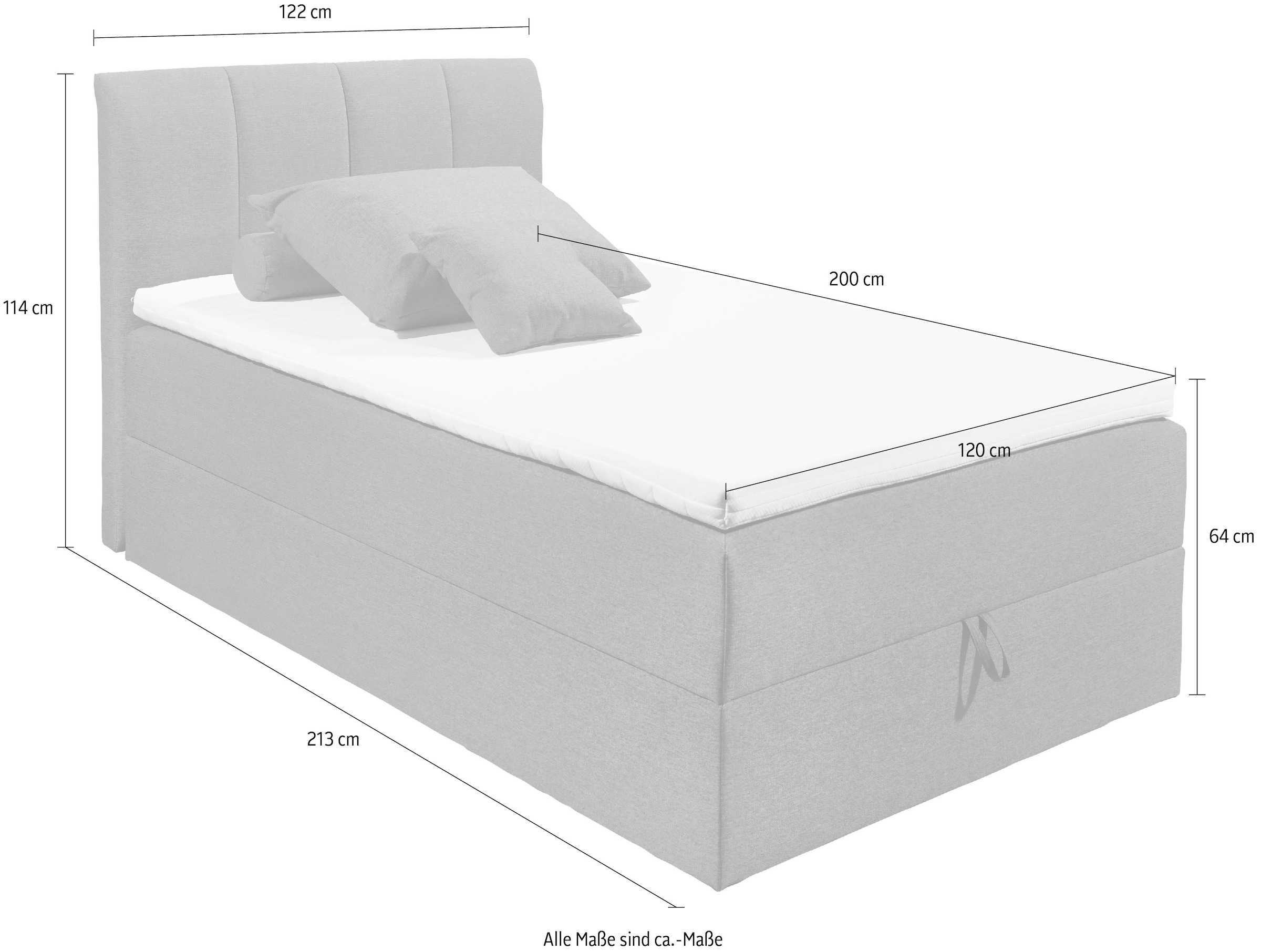 ED EXCITING DESIGN Boxbett »"Granada" inkl. Bettkasten und Topper«, erhältlich in den Größen 120x200cm & 180x200cm