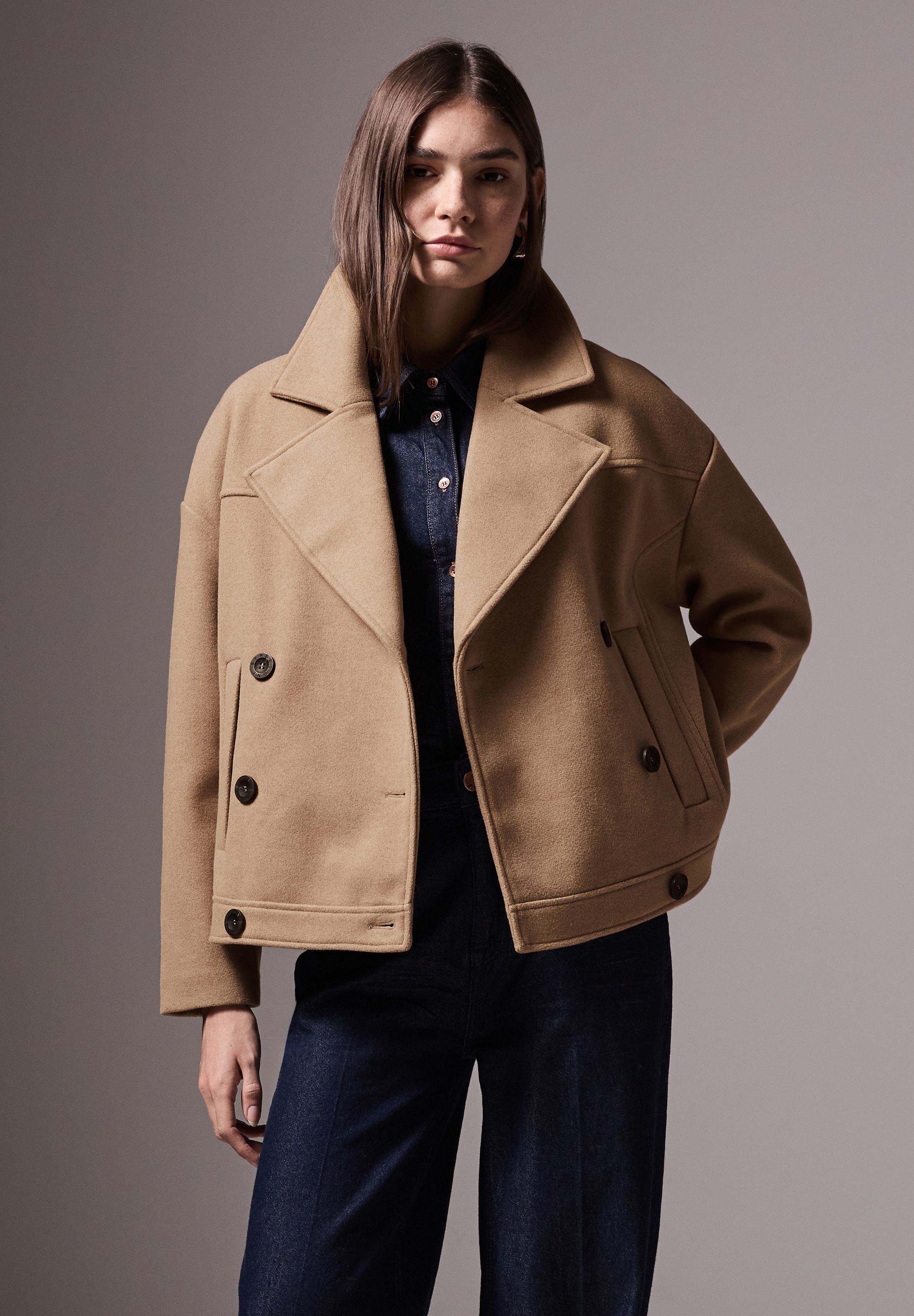 STREET ONE STUDIO Cabanjacke ohne Kapuze mit Reverskragen