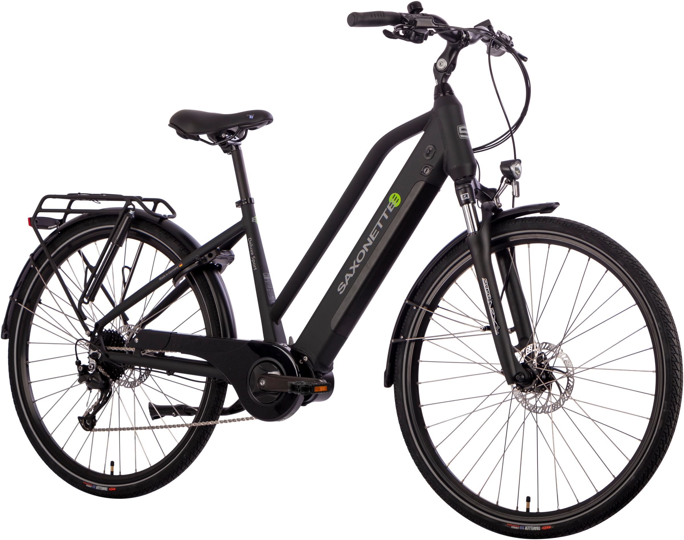 SAXONETTE E-Bike »Deluxe Sport«, 9 Gang, Shimano, Alivio, Mittelmotor 250 W, Pedelec, Elektrofahrrad für Damen u. Herren