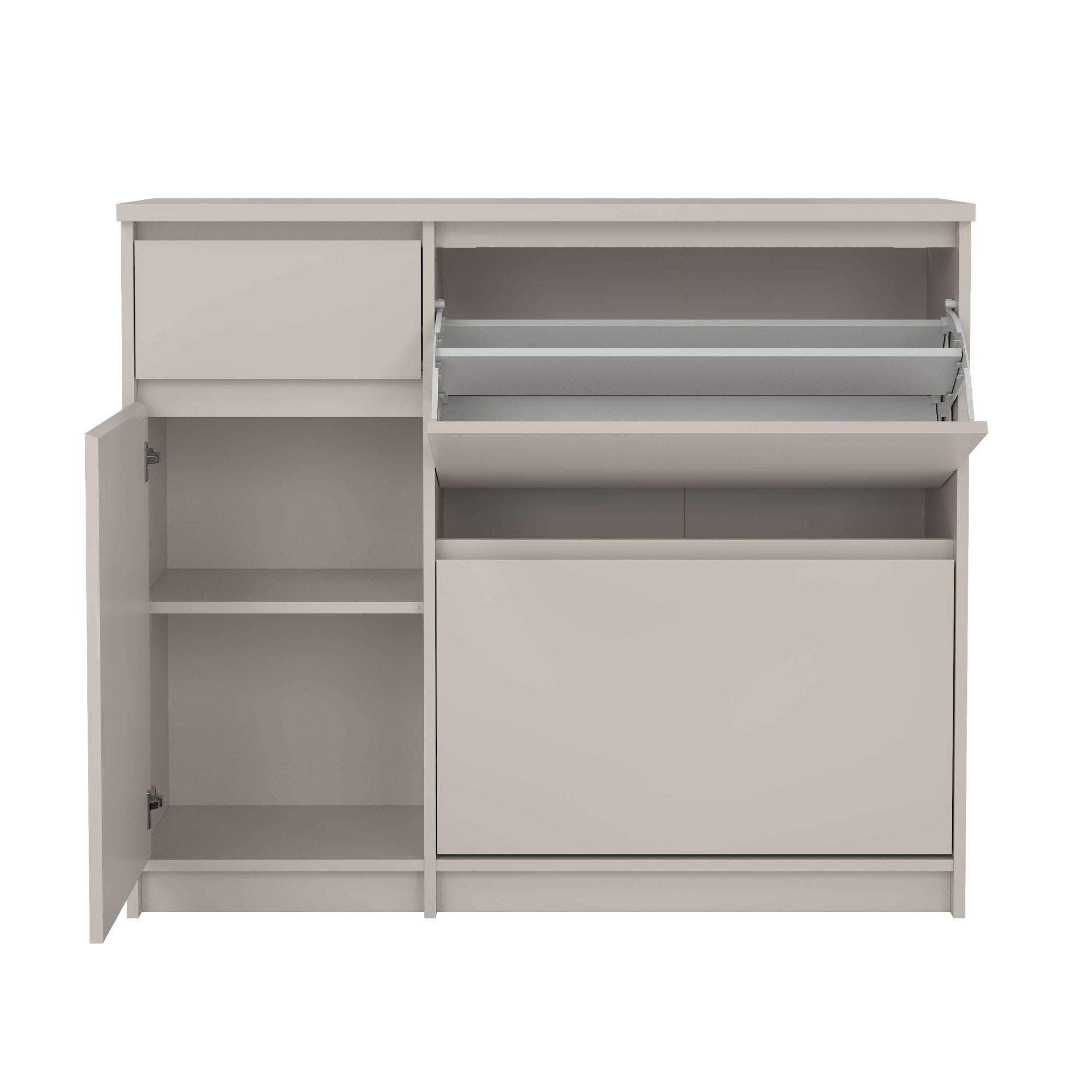 Home affaire Schuhschrank »Naia Schuhregal mit2 Klappen, 1 Fach & 1 Schublade, modernes Design« Platz für 12 Schuhe, platzsparend, erhältlich in verschiedenen Farben