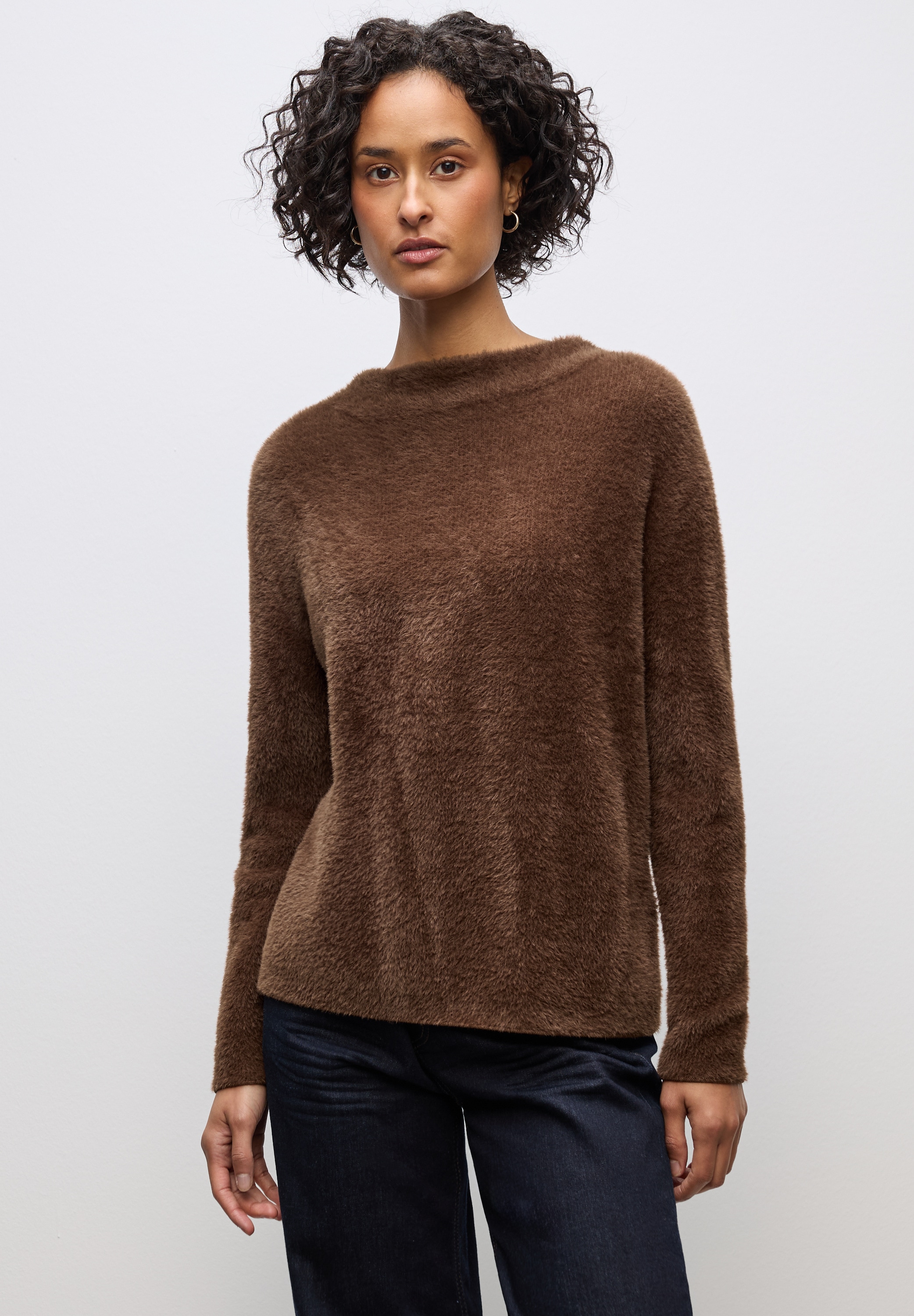 STREET ONE Stehkragenpullover, aus softem Materialmix günstig online kaufen