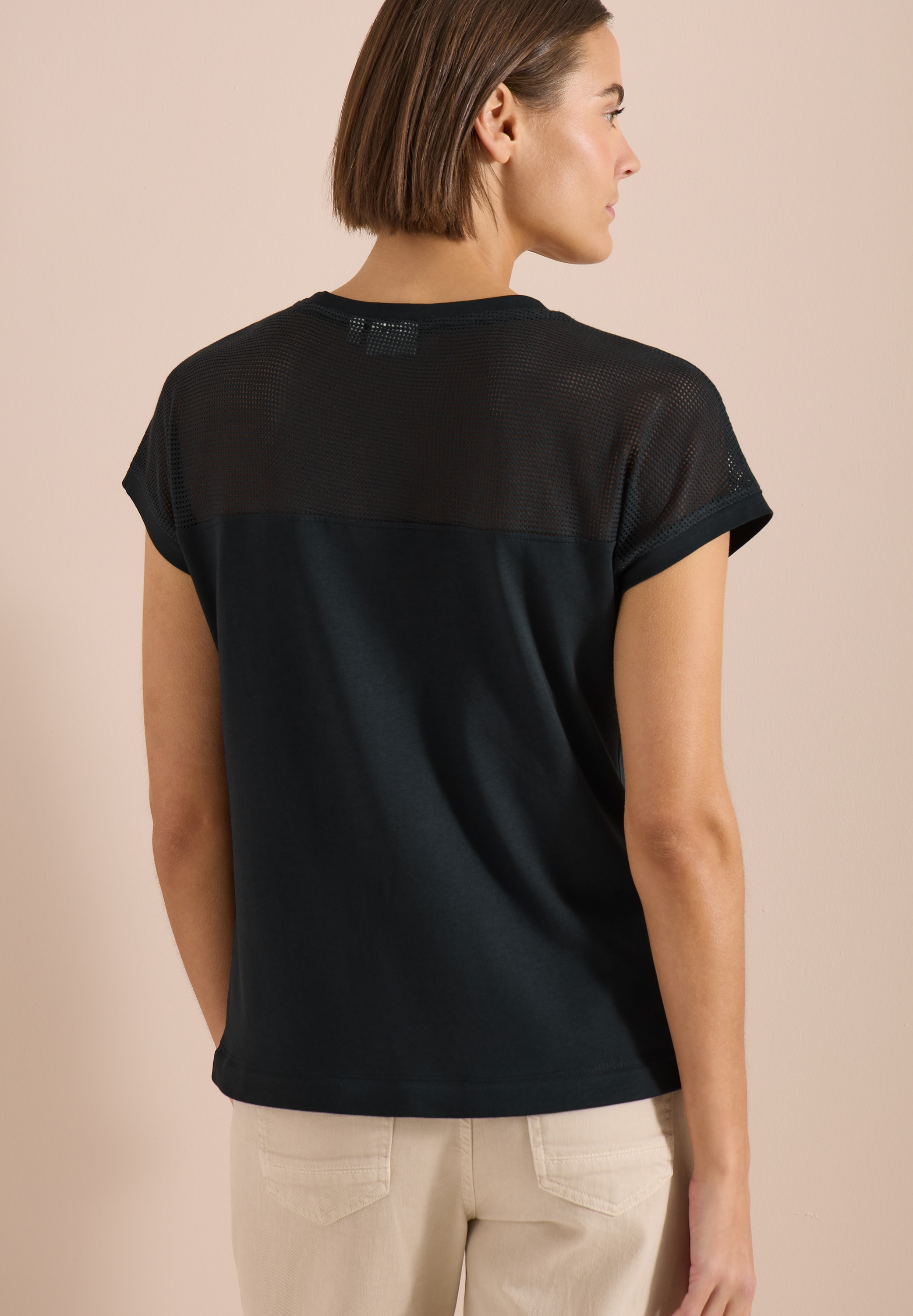 Cecil T-Shirt Sommerliche Leichtigkeit durch das Mesh-Detail