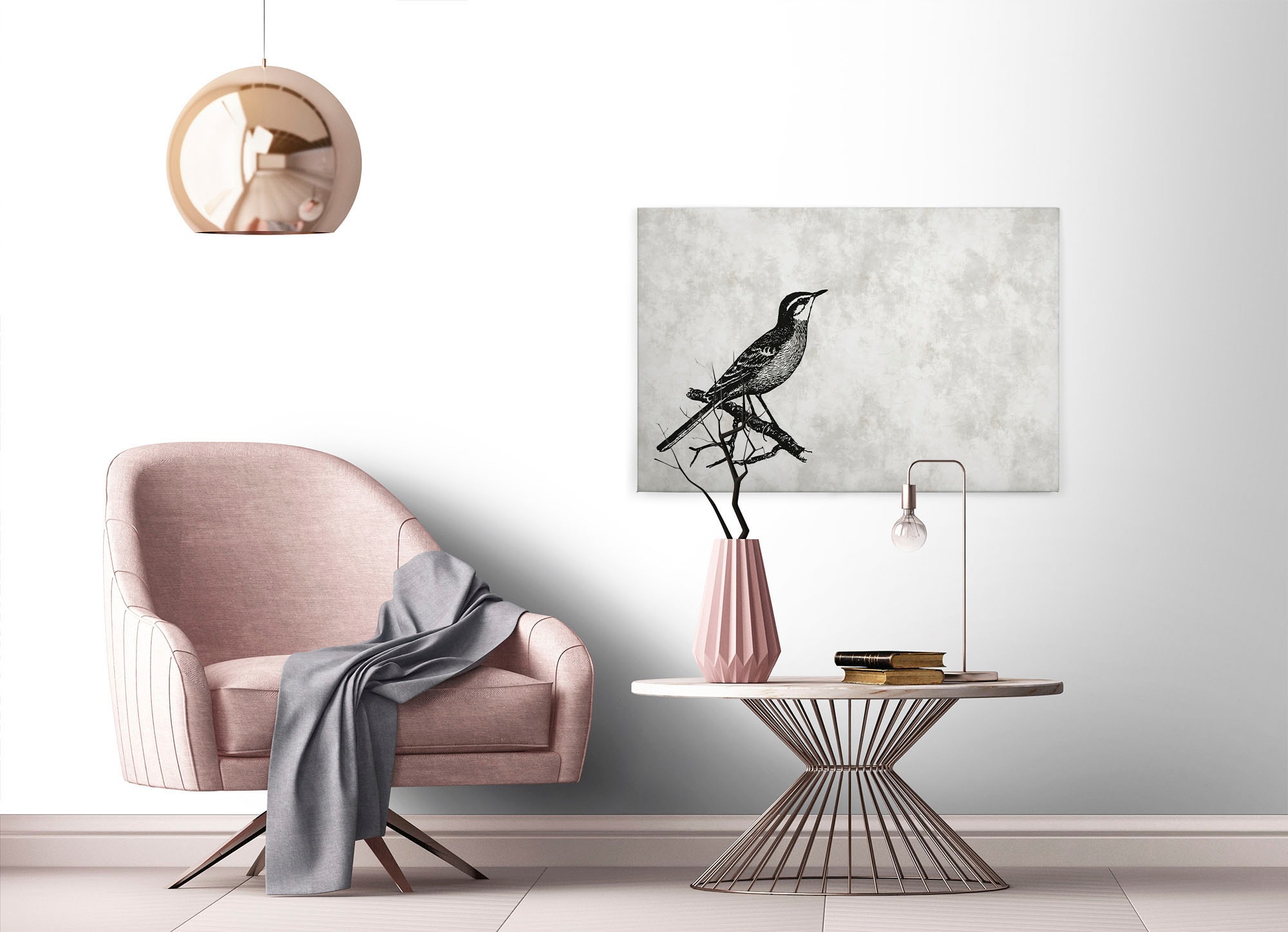 A.S. Création Leinwandbild »sketchpad 4«, Kunst-Vögel-Kinder, (1 St.), Schwarz-Weiß Zeichnung Vogel Keilrahmen Leinwand-Bild Wohnzimmer Wand